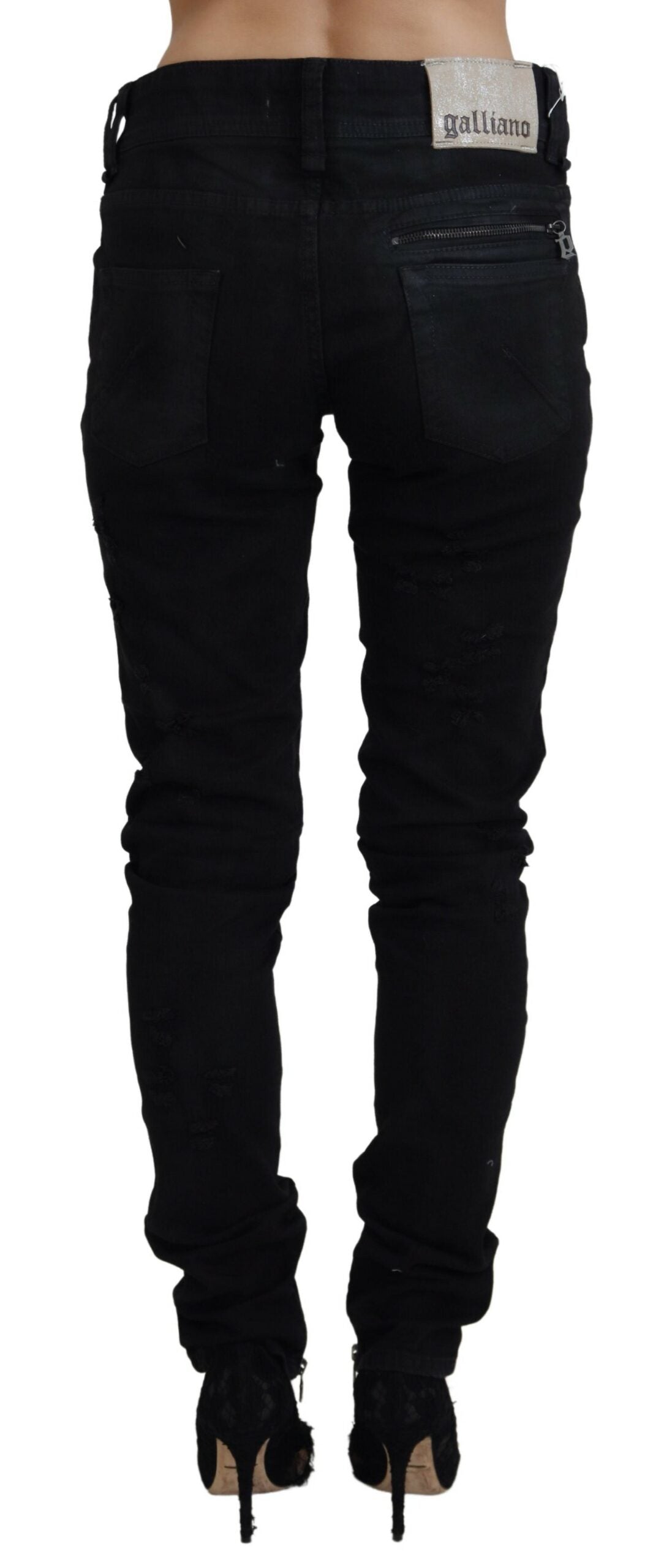 John Galliano – Schicke, schwarze Schlagjeans mit mittlerer Taille