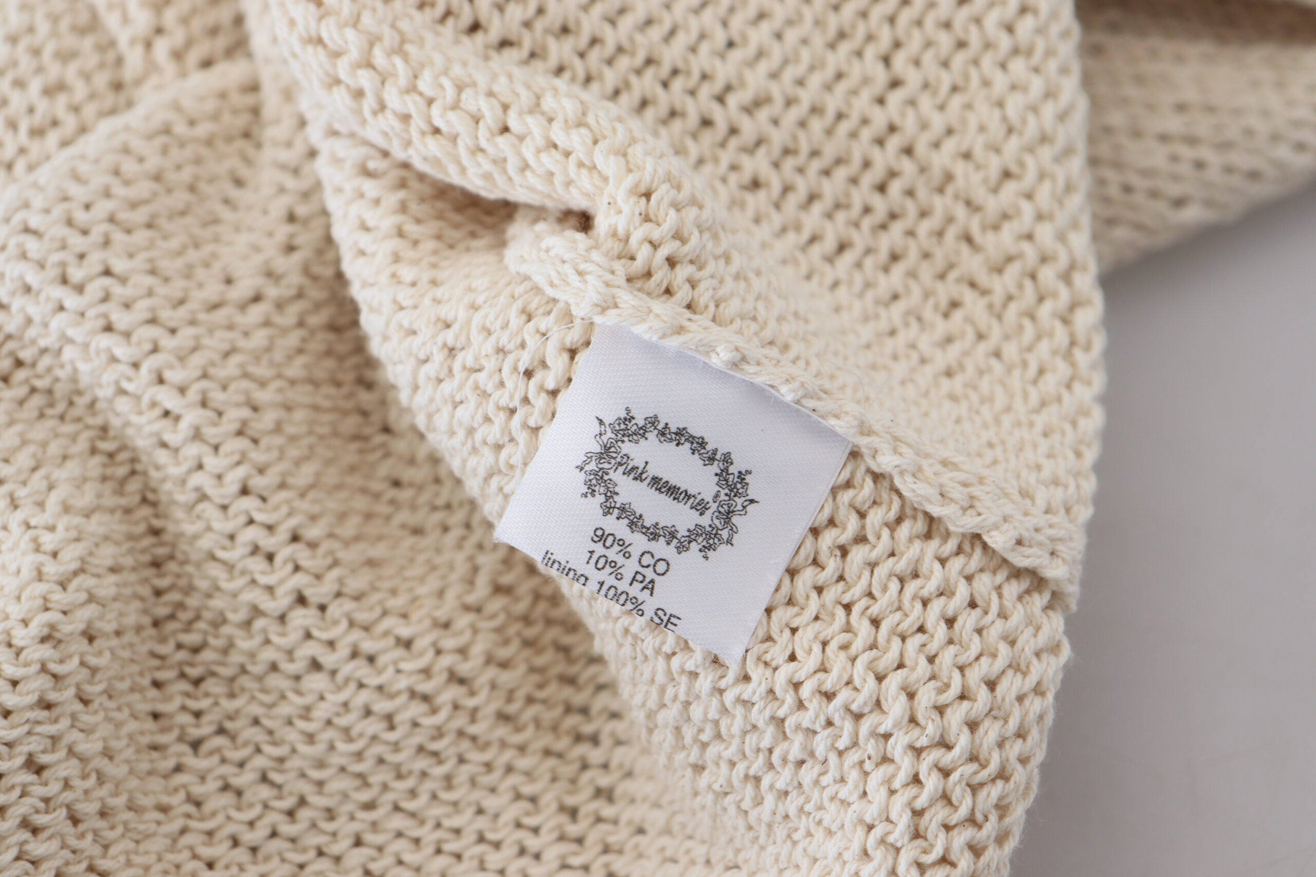 PINK MEMORIES Beige Cotton Blend Sleeveless Round Neck Tank Top