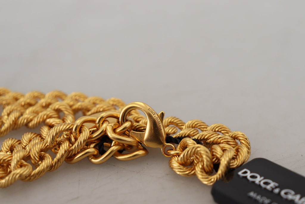 Collier élégant Dolce &amp; Gabbana à motif floral et fruit doré