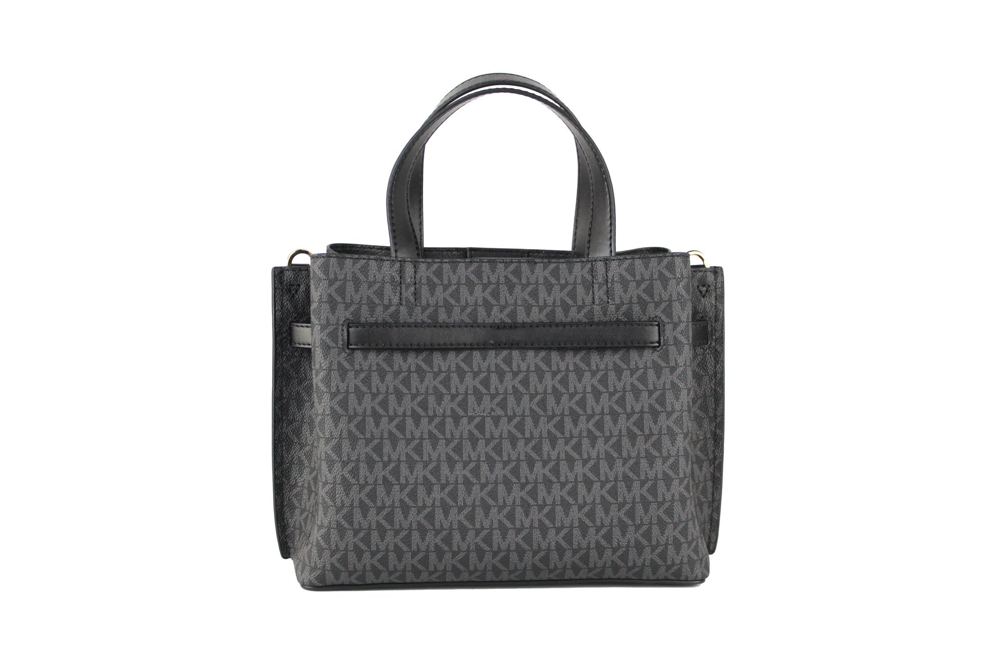 Michael Kors Emilia Kleine schwarze Signature PVC-Umhängetasche