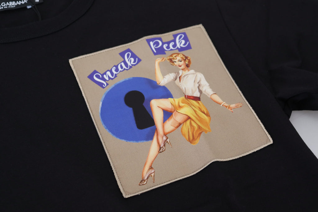 Dolce &amp; Gabbana – Schickes schwarzes Baumwoll-T-Shirt für den modernen Mann