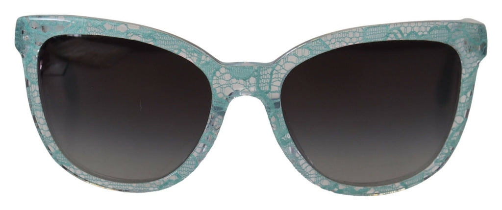 Dolce &amp; Gabbana Elegante Sonnenbrille mit blauem Spitzendetail