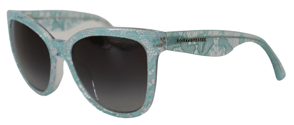 Dolce &amp; Gabbana Elegante Sonnenbrille mit blauem Spitzendetail