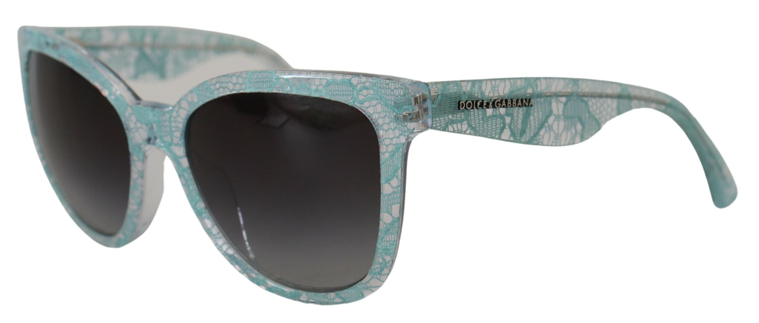 Dolce &amp; Gabbana Elegante Sonnenbrille mit blauem Spitzendetail
