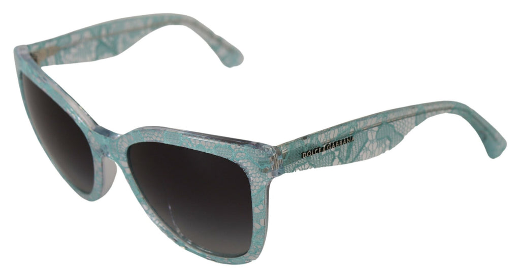 Dolce &amp; Gabbana Elegante Sonnenbrille mit blauem Spitzendetail