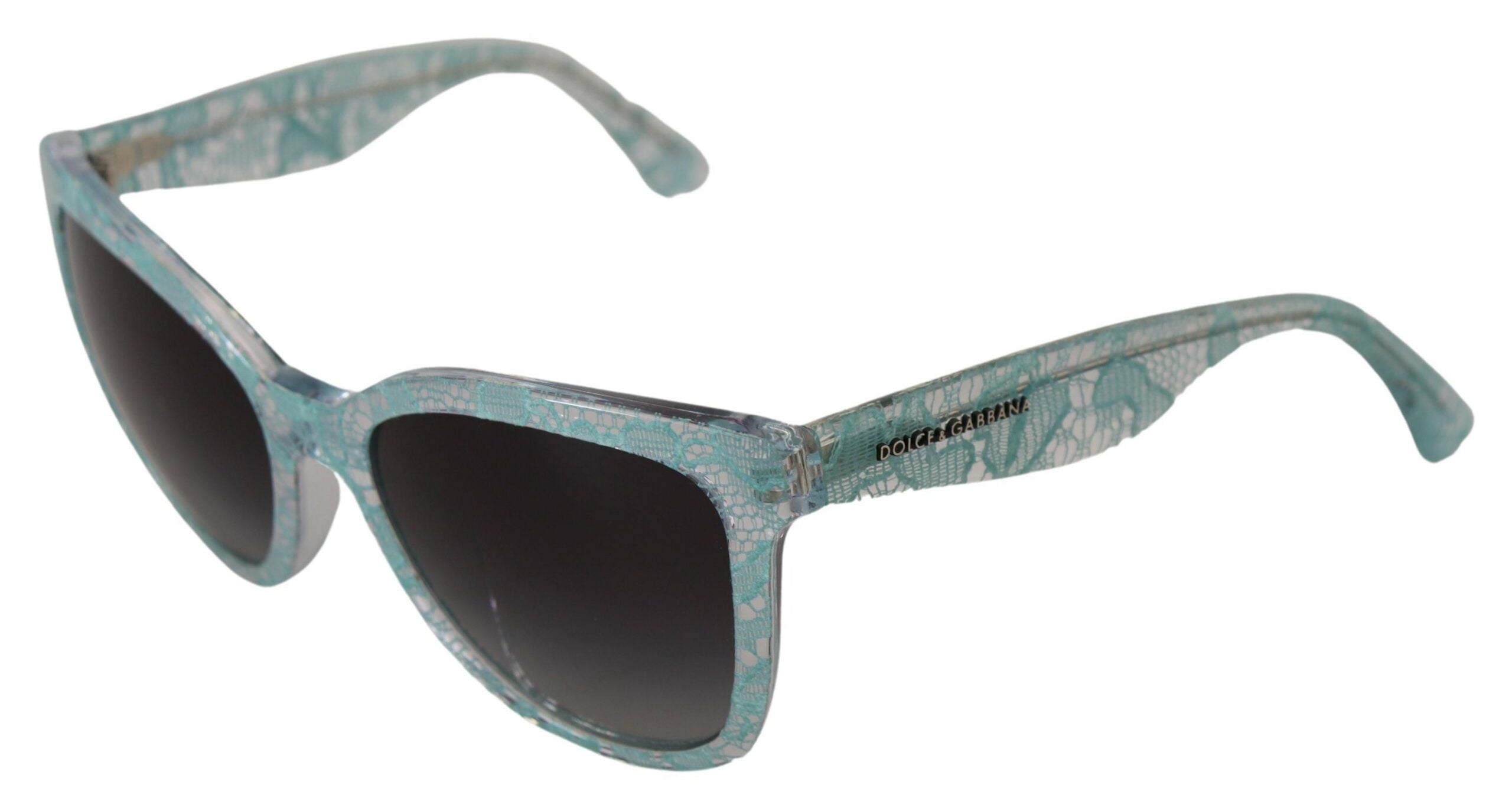 Dolce &amp; Gabbana Elegante Sonnenbrille mit blauem Spitzendetail