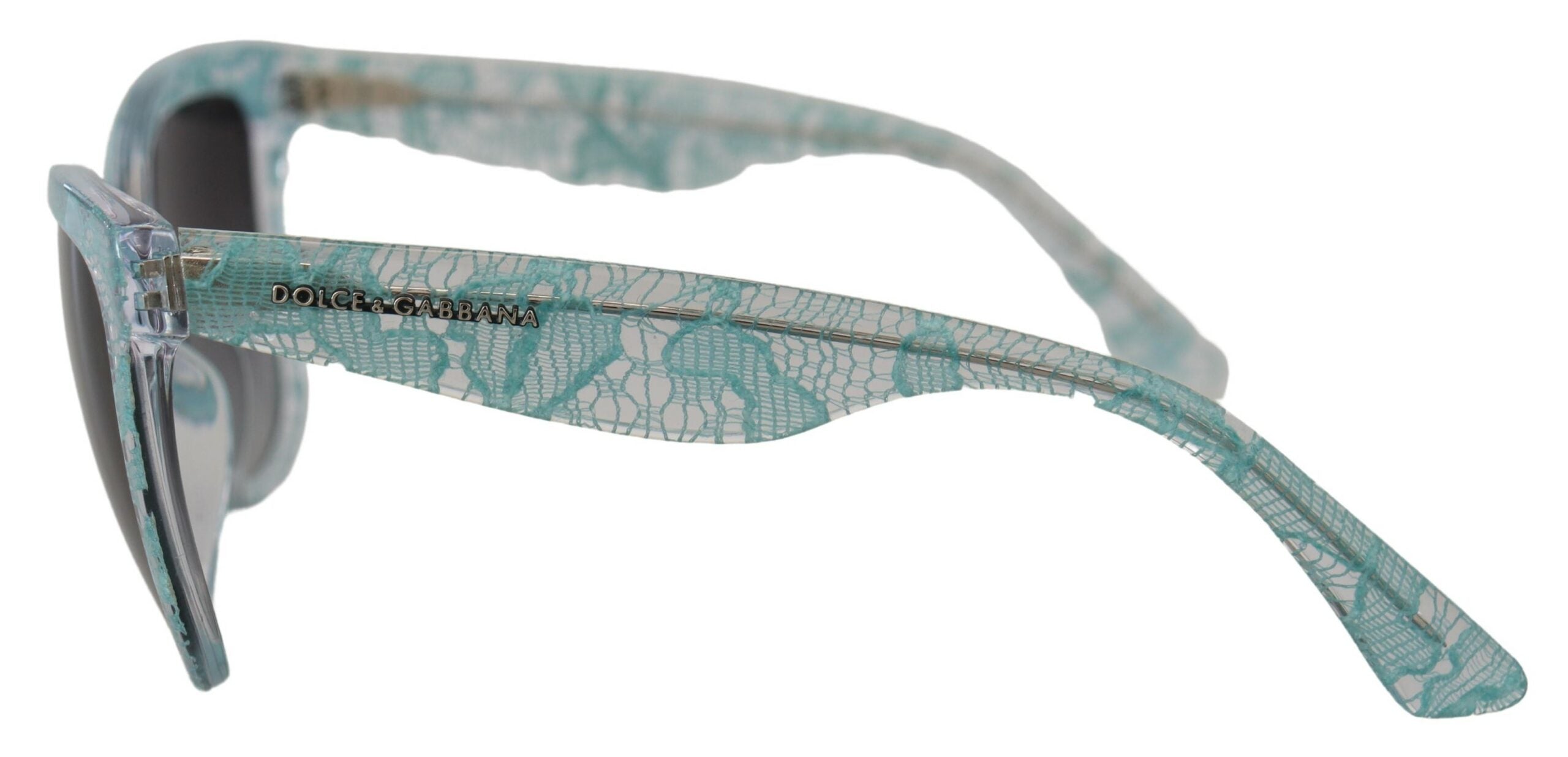 Dolce &amp; Gabbana Elegante Sonnenbrille mit blauem Spitzendetail