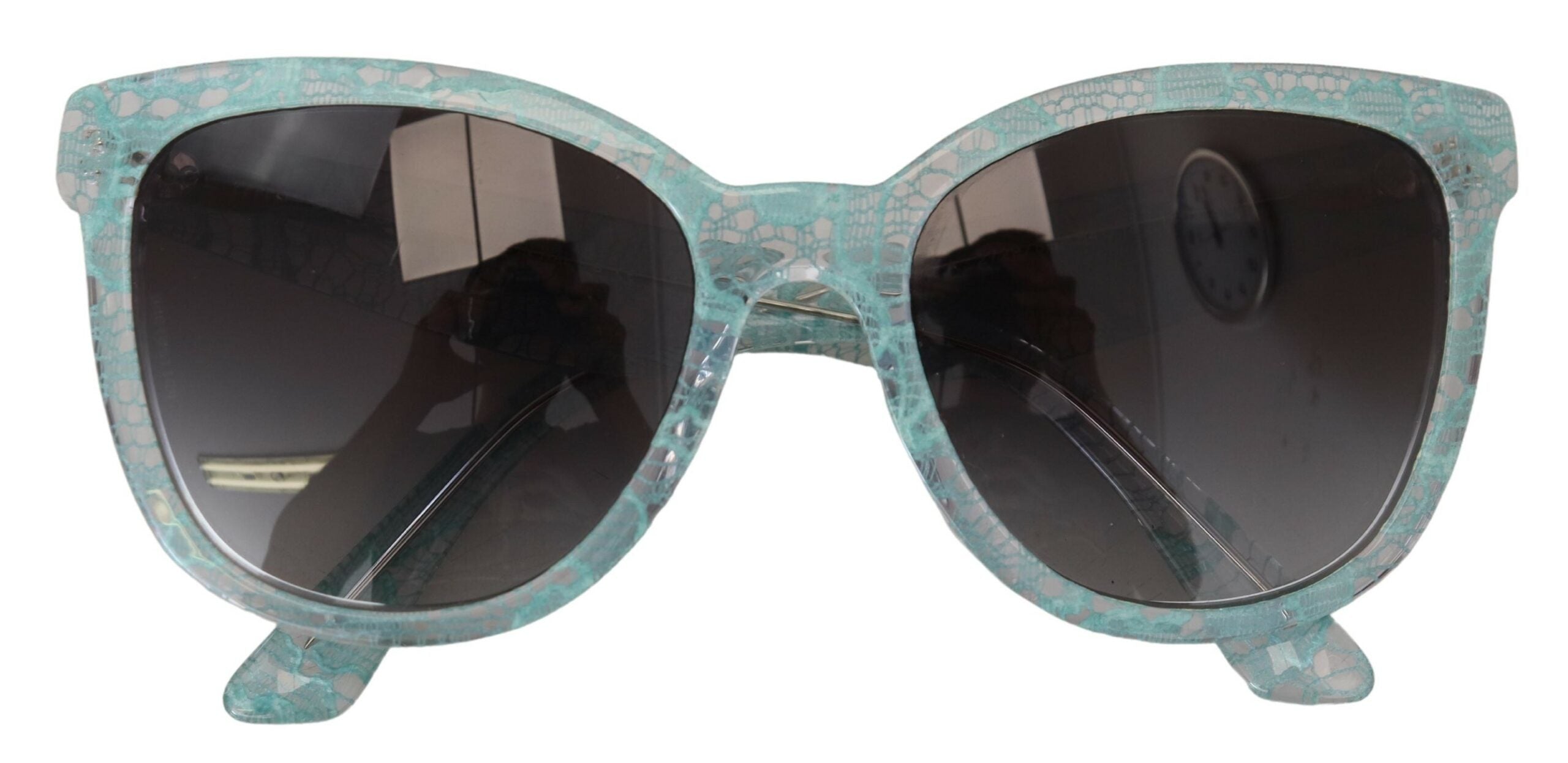 Dolce &amp; Gabbana Elegante Sonnenbrille mit blauem Spitzendetail