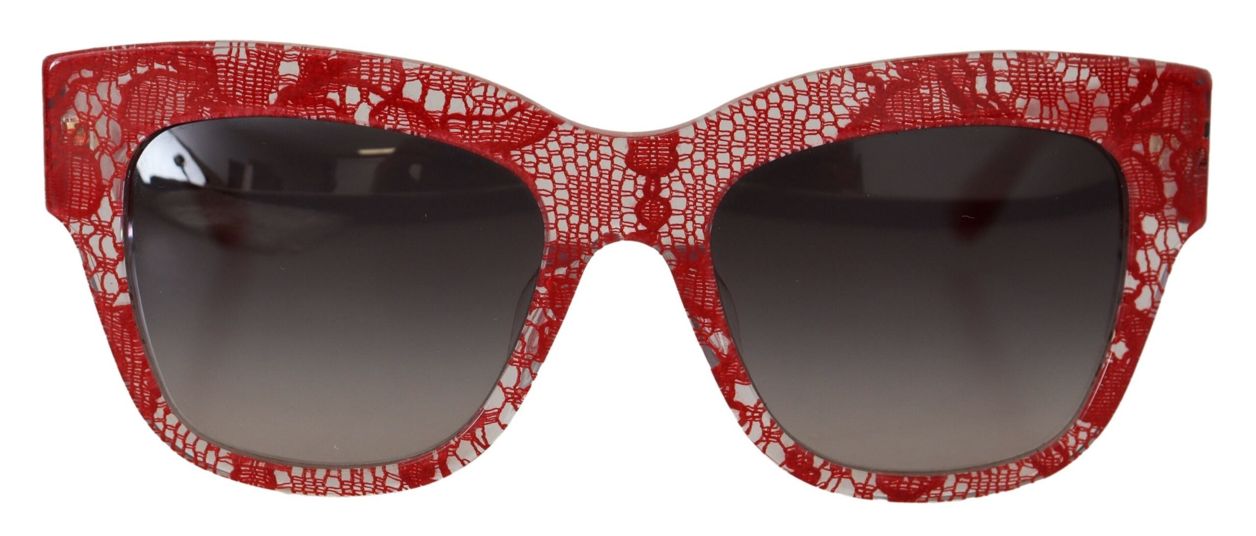 Dolce &amp; Gabbana Elegante Sonnenbrille mit rotem Spitzendetail