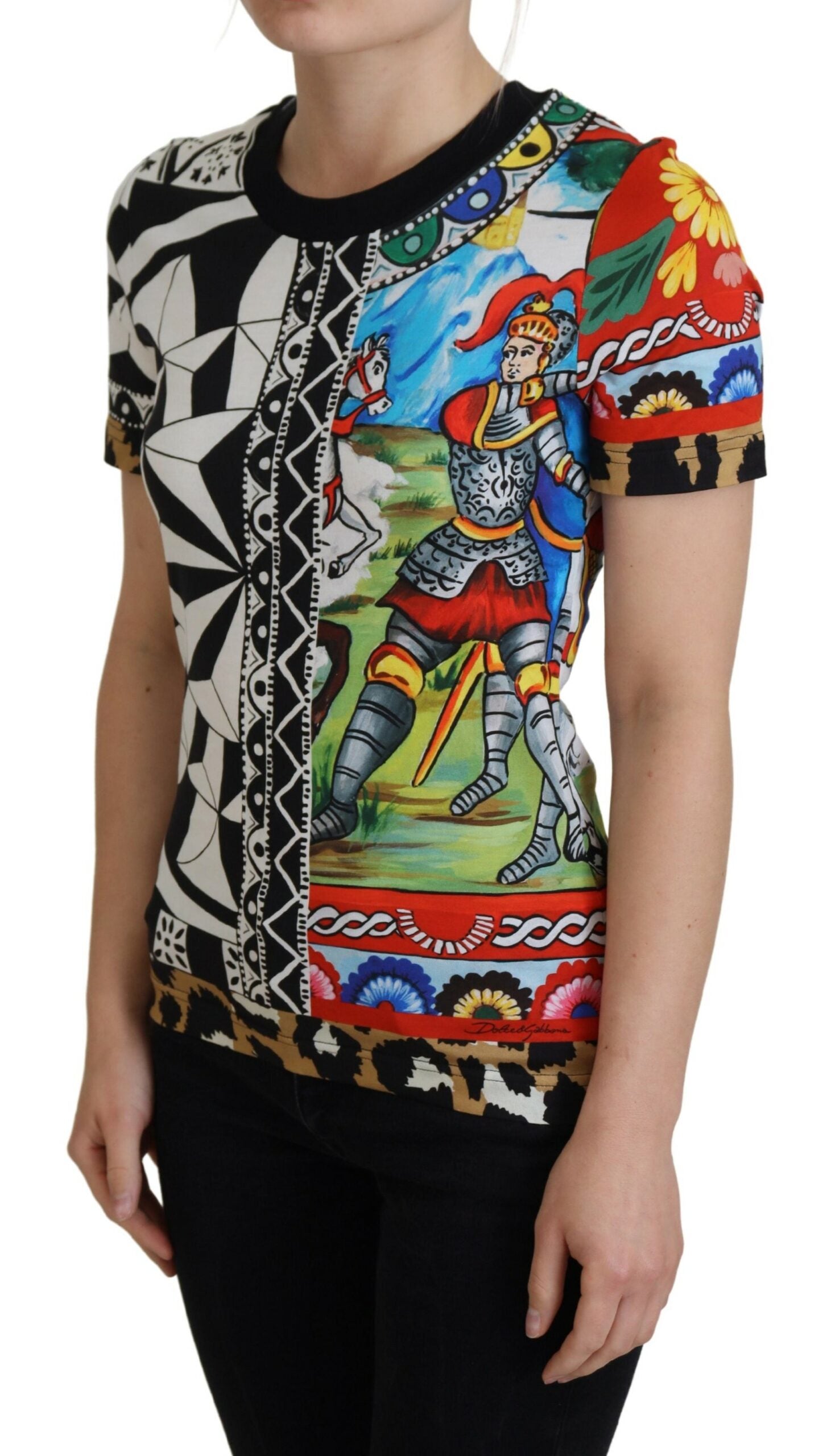 Dolce &amp; Gabbana Elegantes, mehrfarbiges Freizeit-T-Shirt aus Baumwolle
