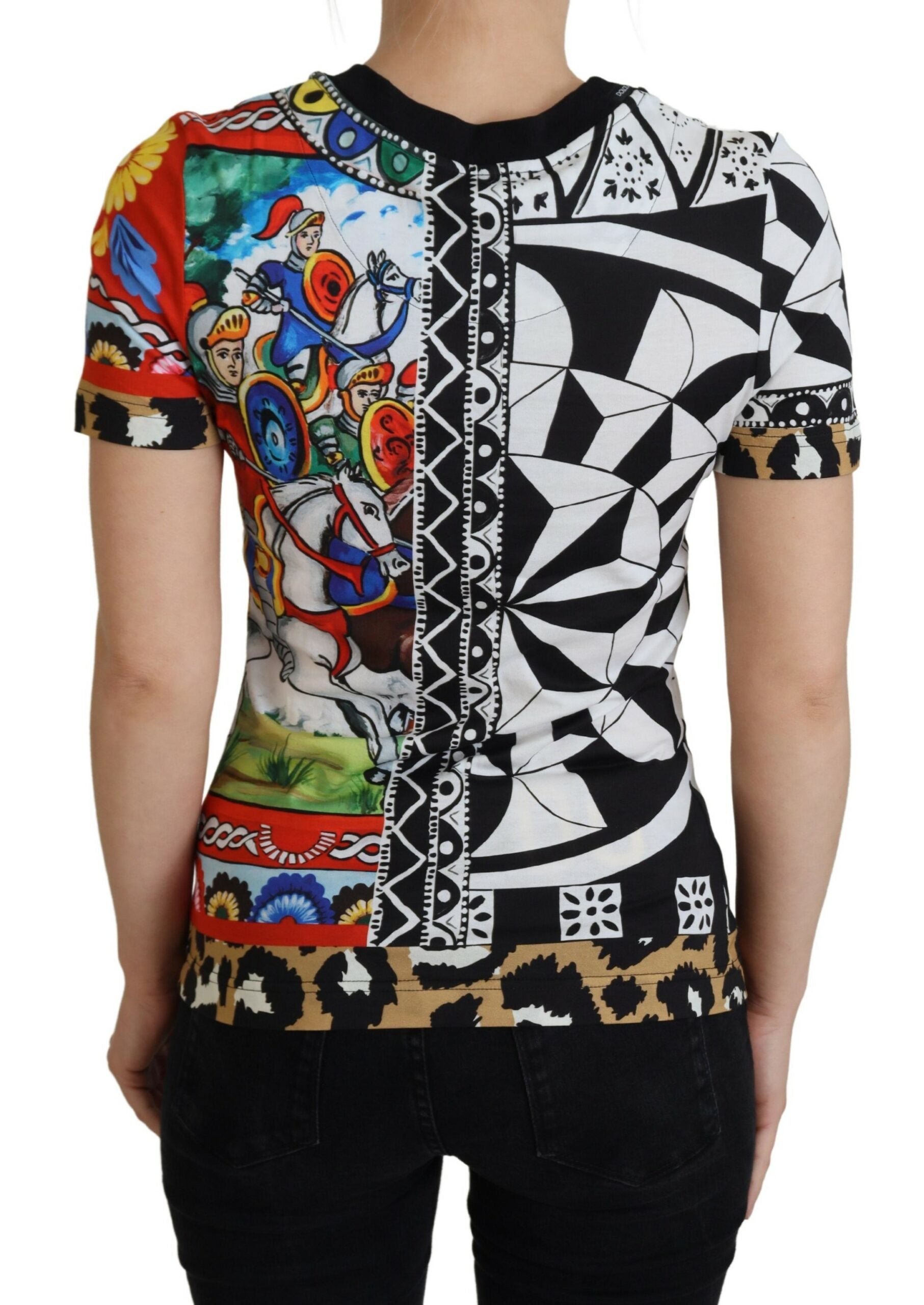 Dolce &amp; Gabbana Elegantes, mehrfarbiges Freizeit-T-Shirt aus Baumwolle