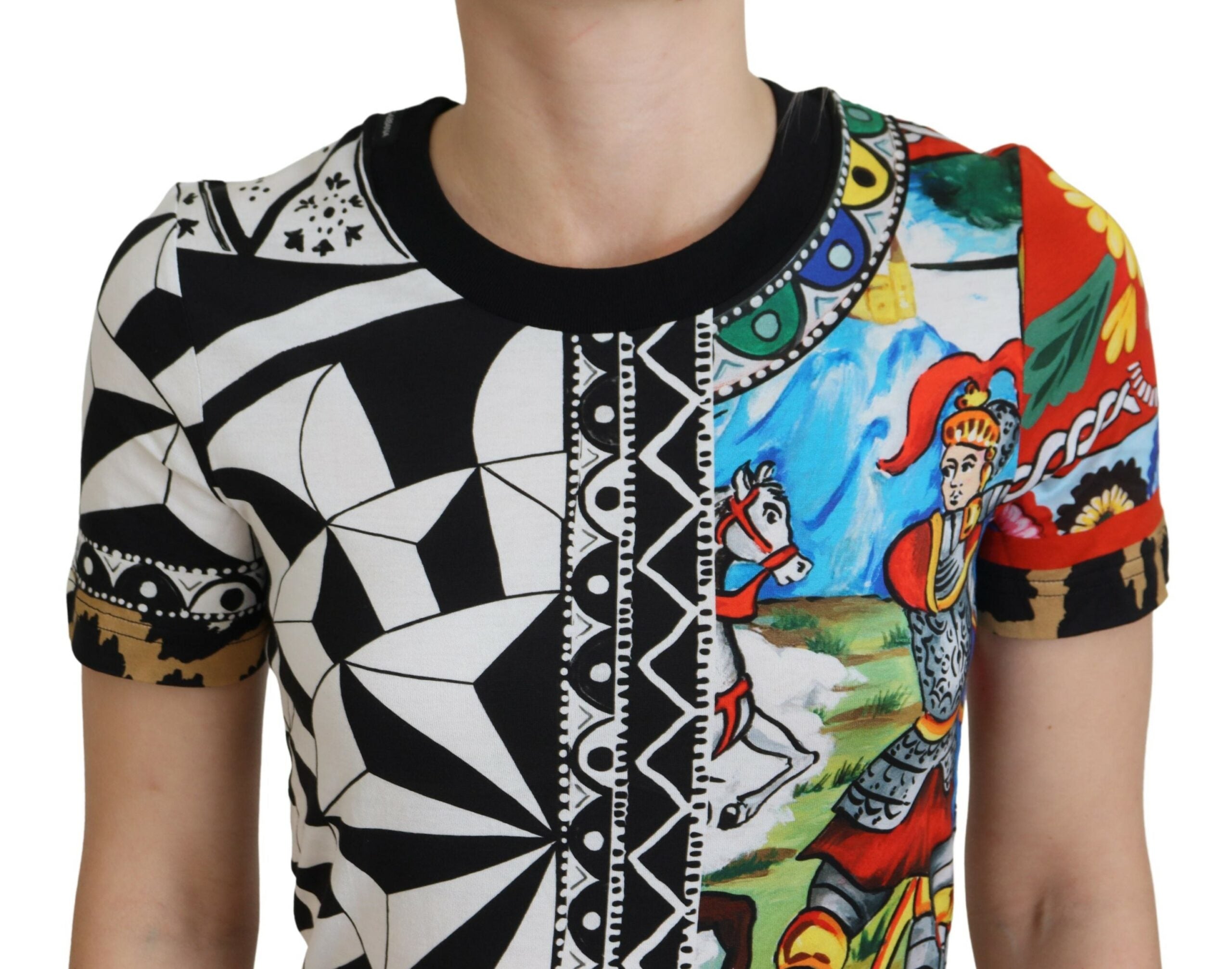 Dolce &amp; Gabbana Elegantes, mehrfarbiges Freizeit-T-Shirt aus Baumwolle