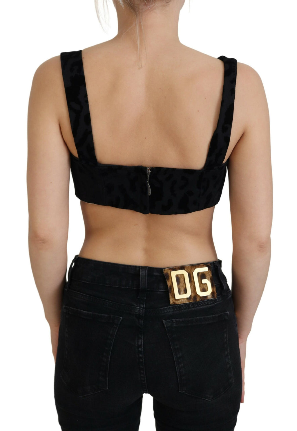 Dolce &amp; Gabbana Elegantes schwarzes Bustier-Korsett-Oberteil aus Baumwollmischung