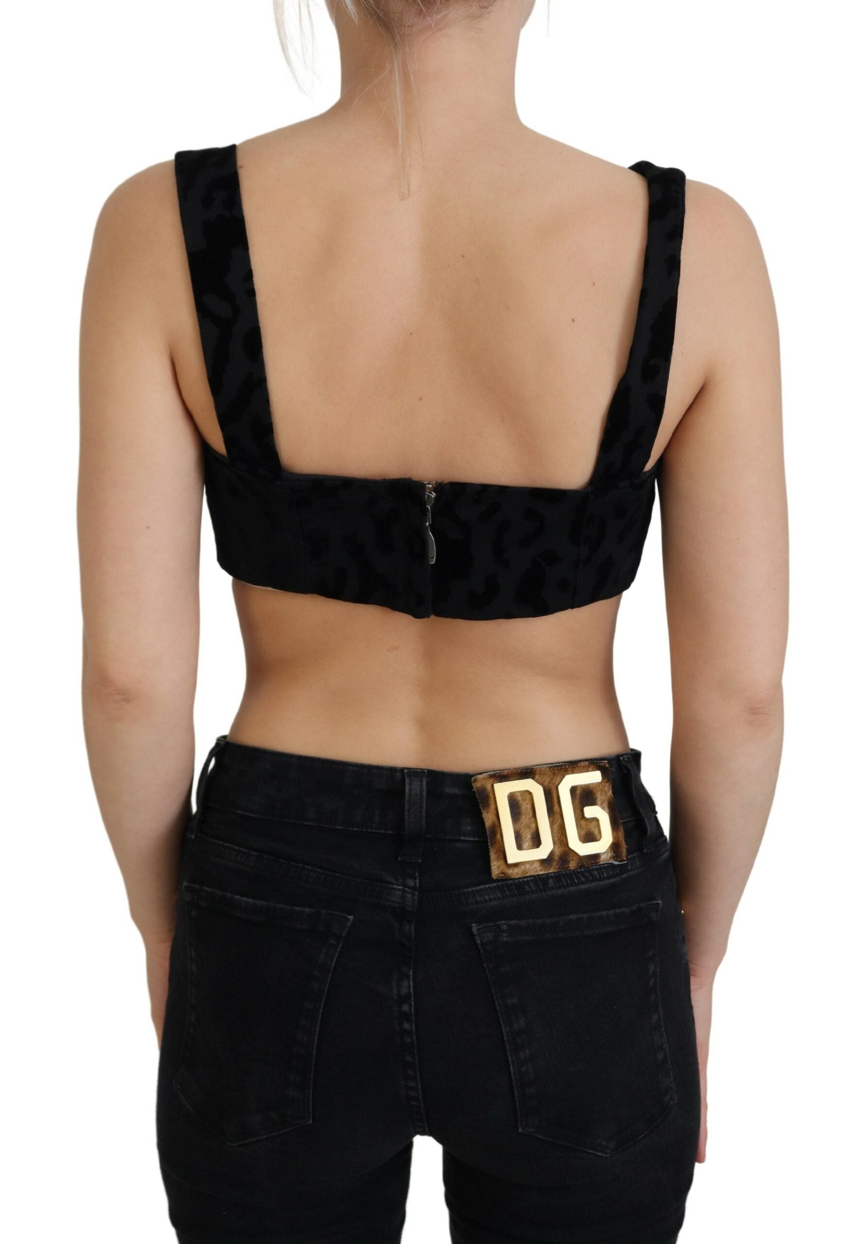 Dolce &amp; Gabbana Elegantes schwarzes Bustier-Korsett-Oberteil aus Baumwollmischung