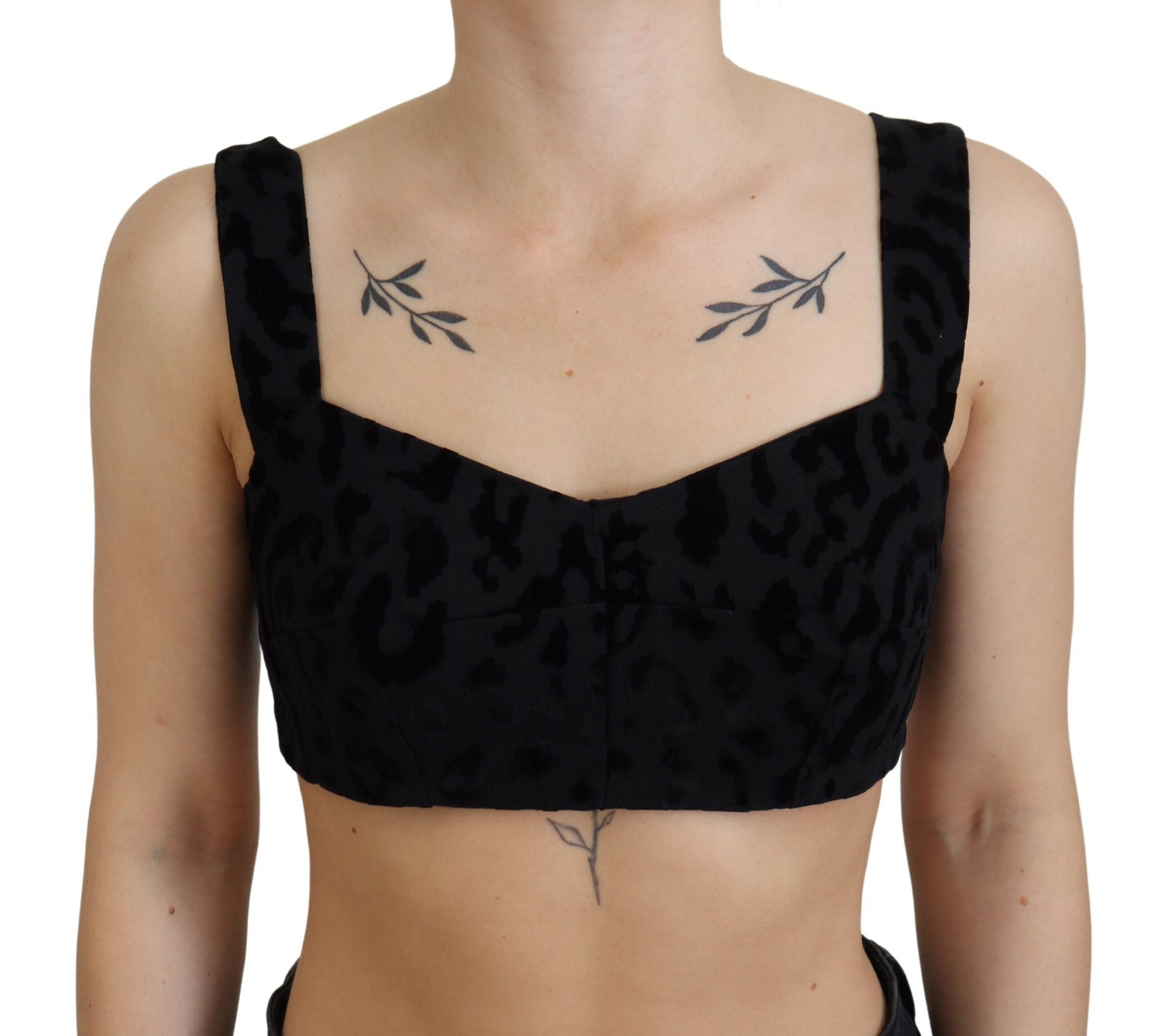 Dolce &amp; Gabbana Elegantes schwarzes Bustier-Korsett-Oberteil aus Baumwollmischung