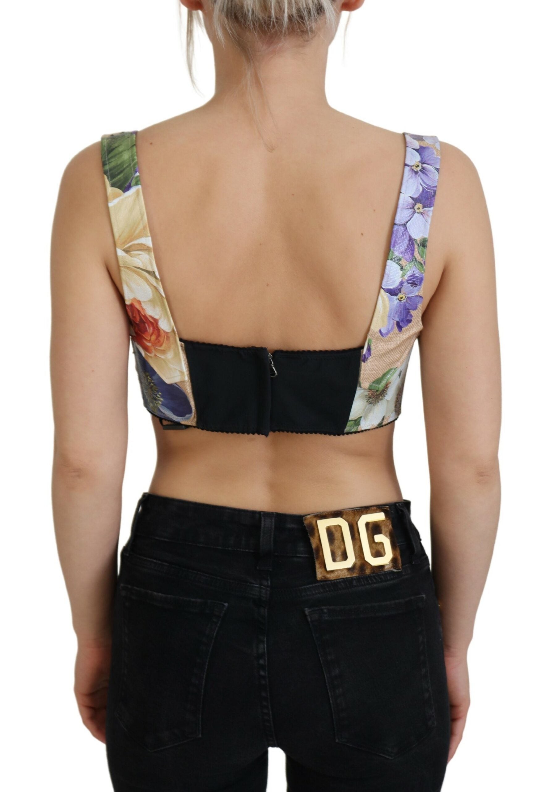 Dolce &amp; Gabbana – Bustier-Crop-Top mit Blumendruck