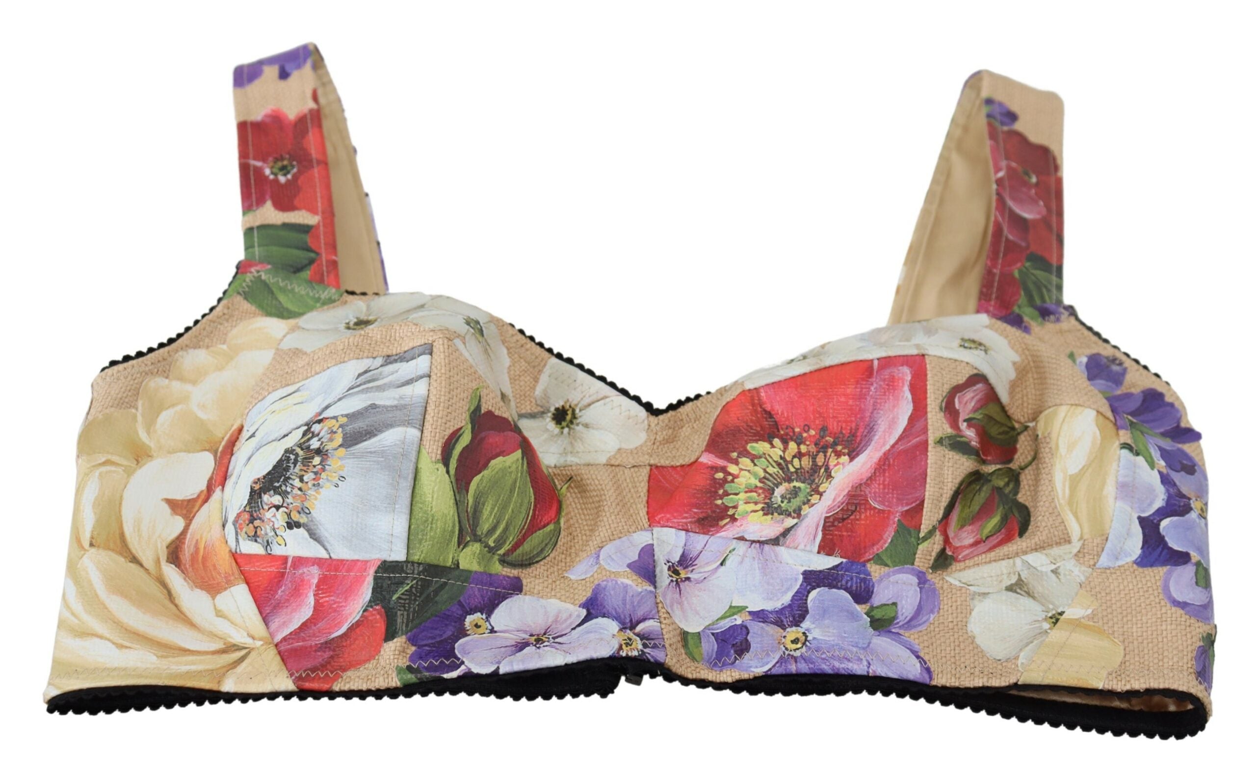 Dolce &amp; Gabbana – Bustier-Crop-Top mit Blumendruck