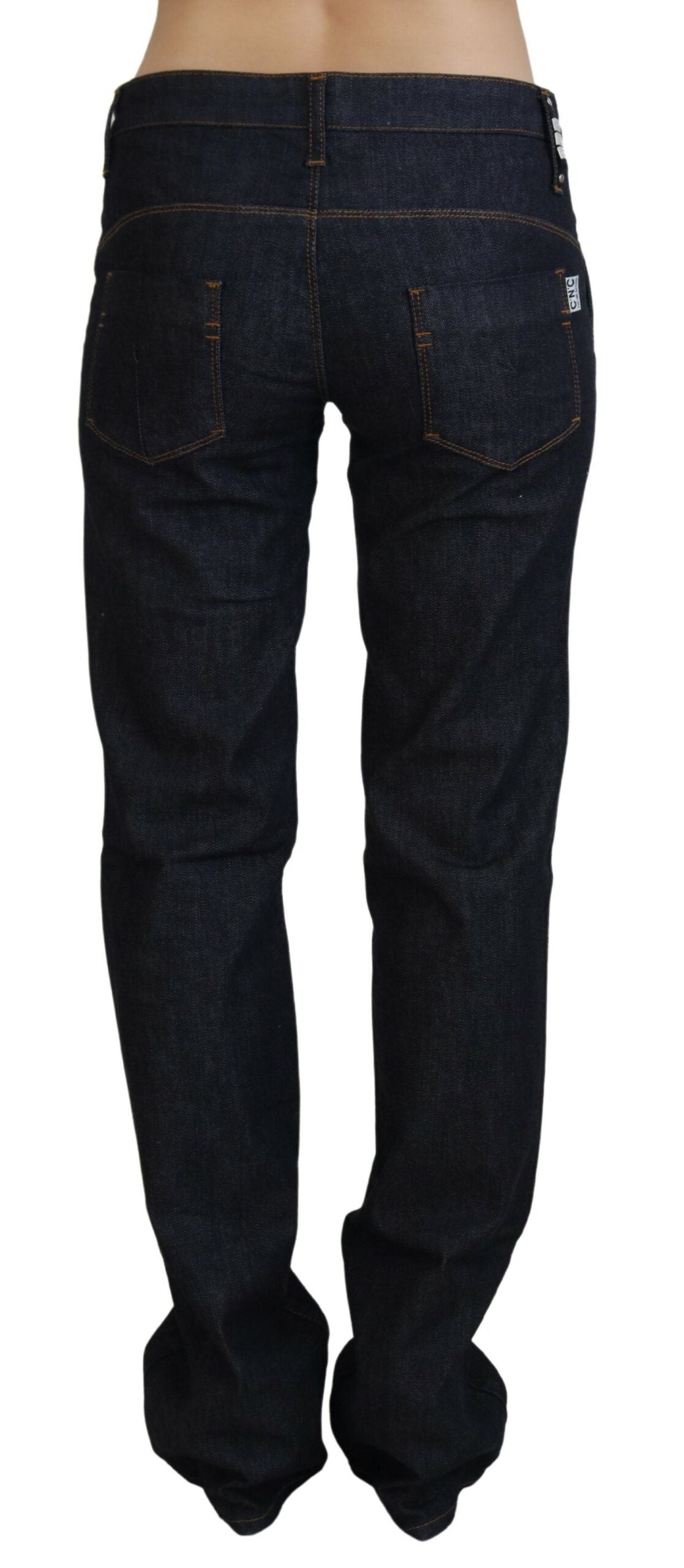Costume National Chic Designer-Jeans mit niedriger Taille und geradem Bein