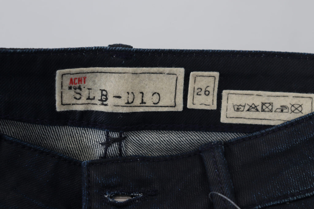 Acht Slim Fit Jeans aus Baumwolldenim