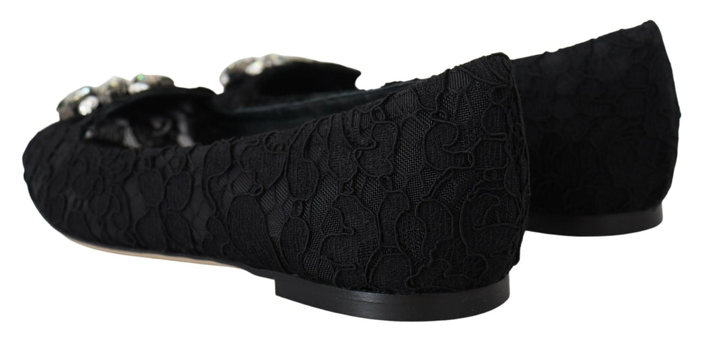 Dolce &amp; Gabbana Elegante, flache Vally-Schuhe mit floraler Spitze