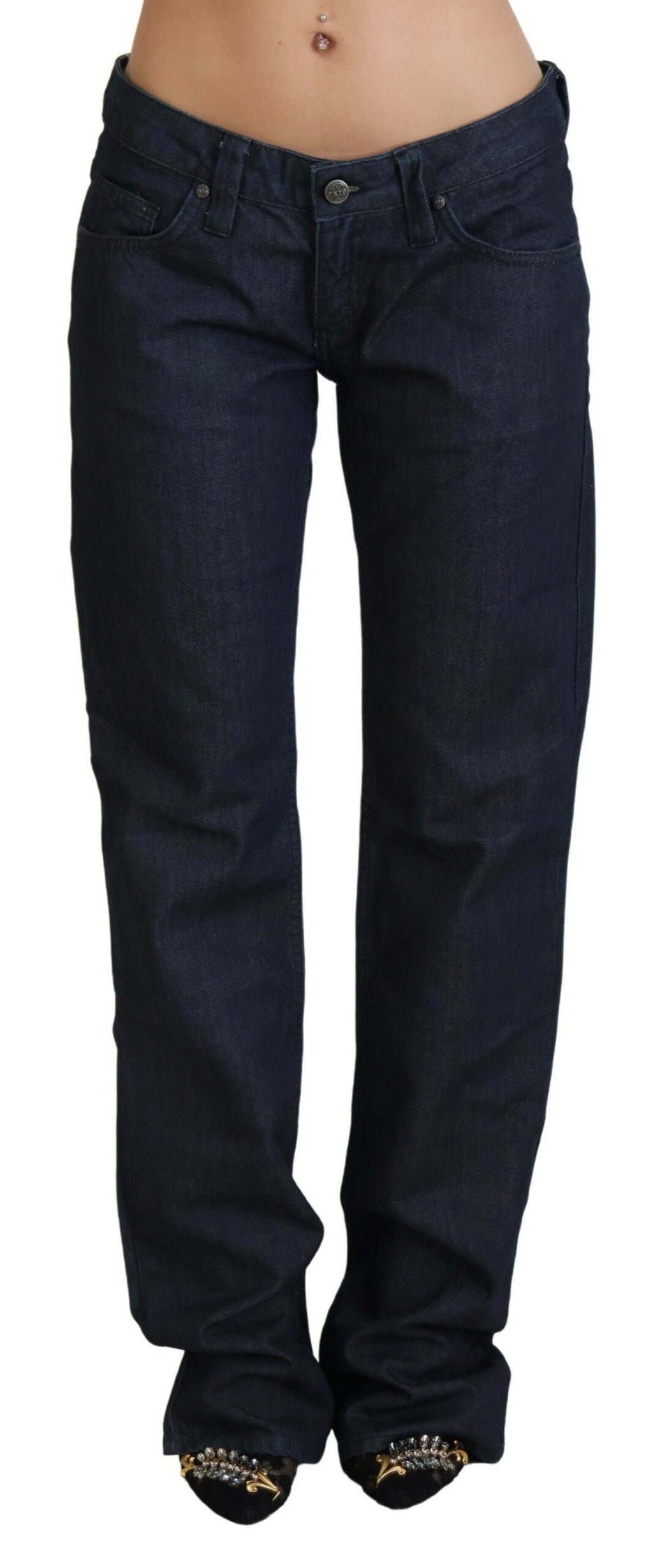 Jean droit taille basse bleu foncé Exte Chic