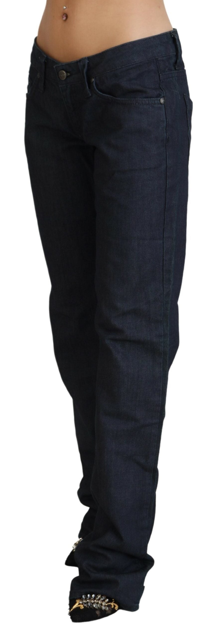 Jean droit taille basse bleu foncé Exte Chic
