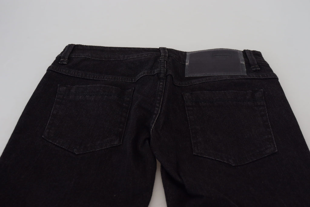 Acht Slim-Fit-Denim aus glatter Baumwolle in Schwarz