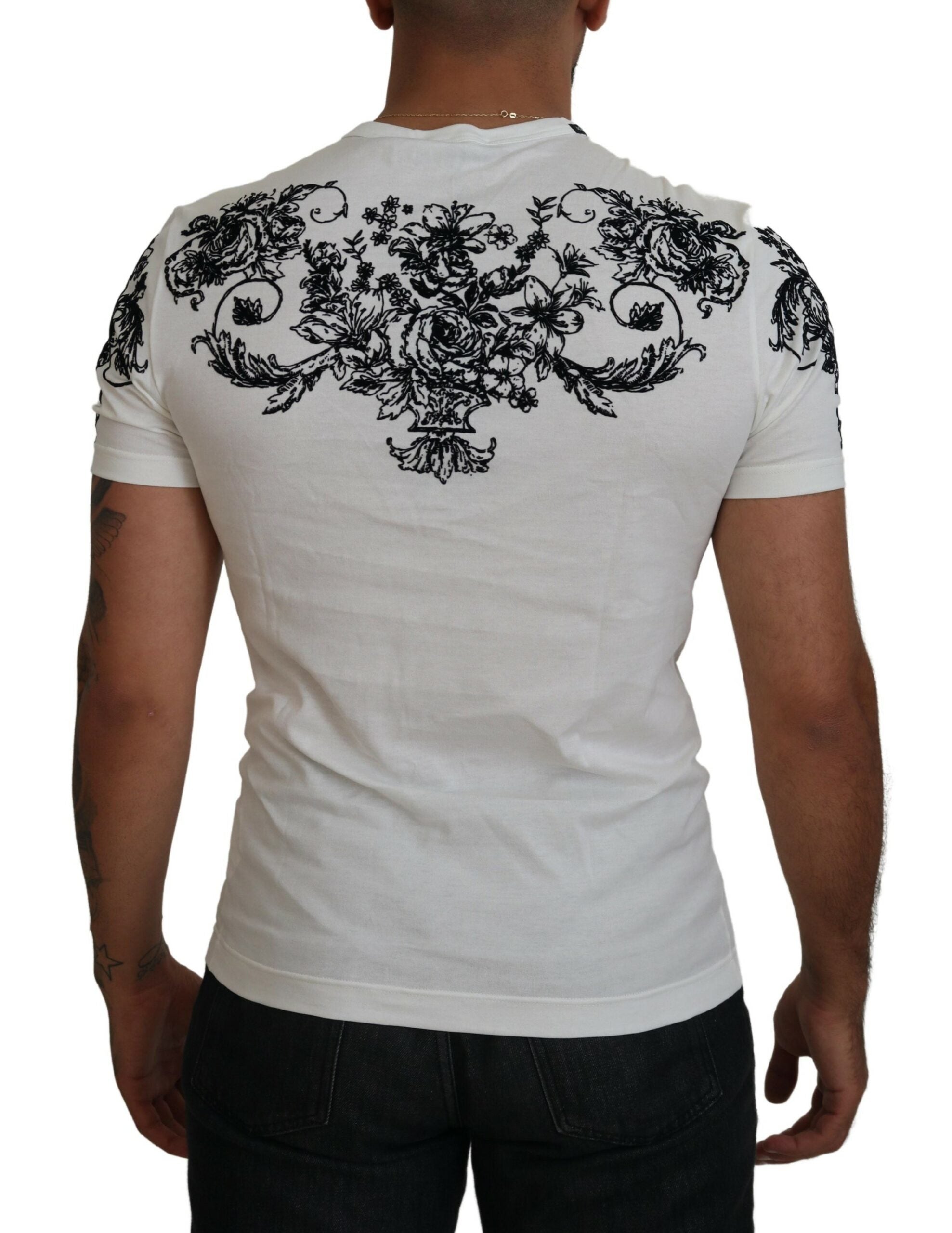 T-shirt élégant à couronne florale Dolce &amp; Gabbana