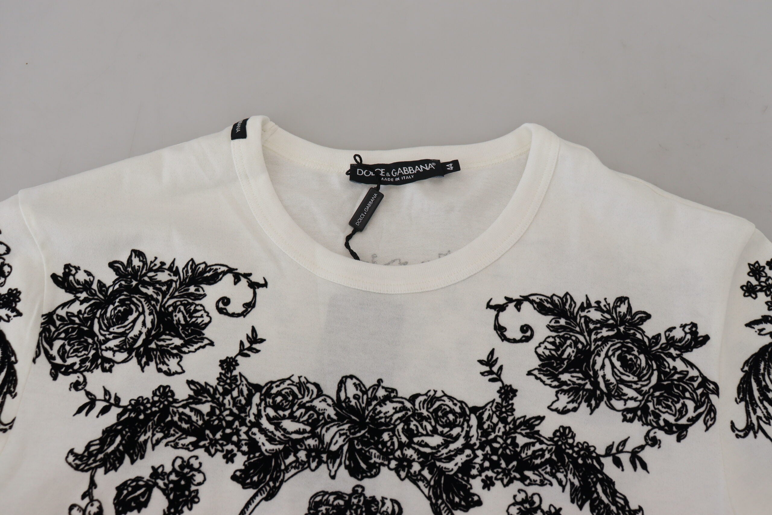 T-shirt élégant à couronne florale Dolce &amp; Gabbana