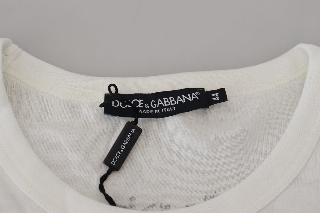 Dolce &amp; Gabbana Elegantes T-Shirt mit Blumenkrone