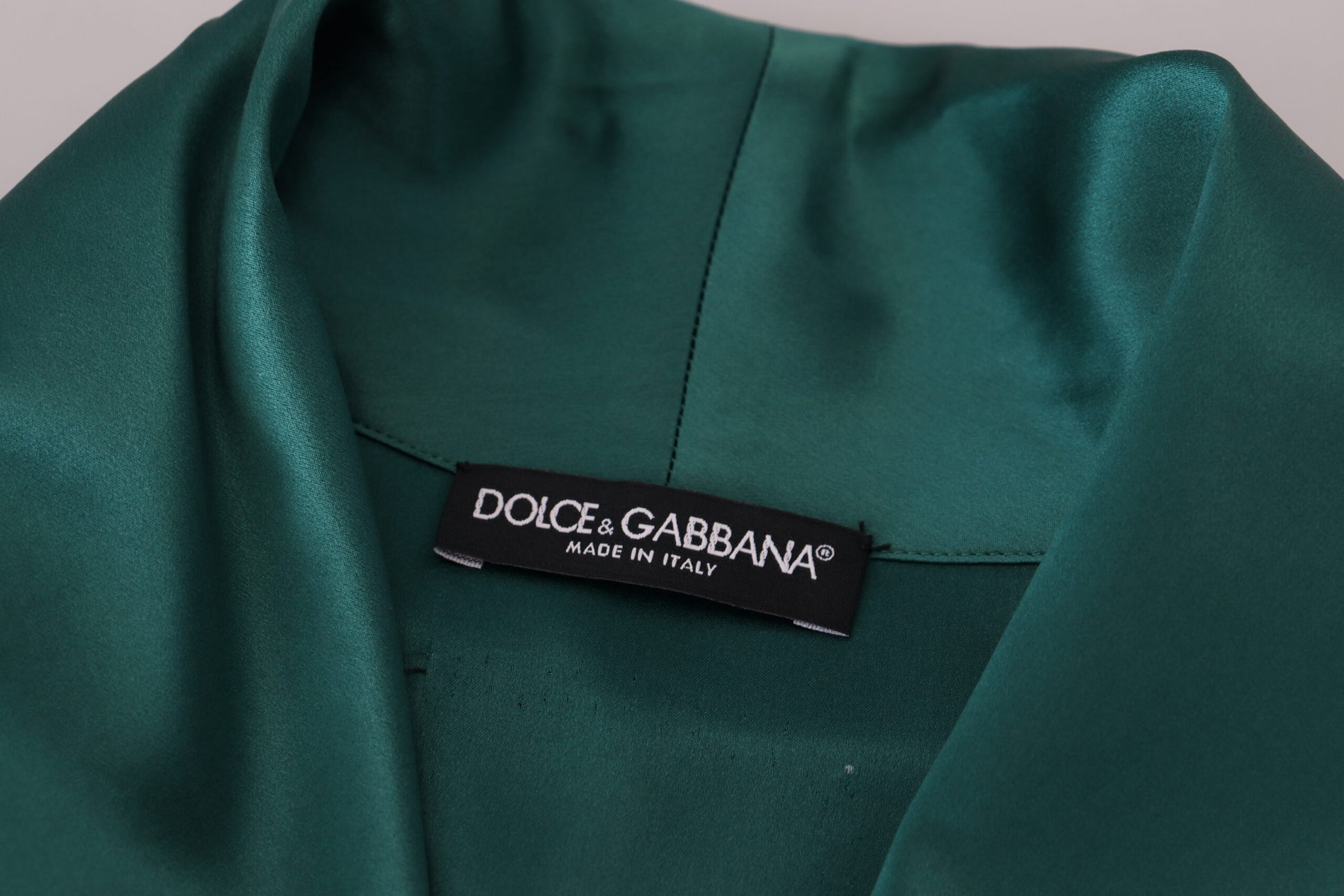 Dolce &amp; Gabbana – Eleganter Seidenmantel in sattem Grün