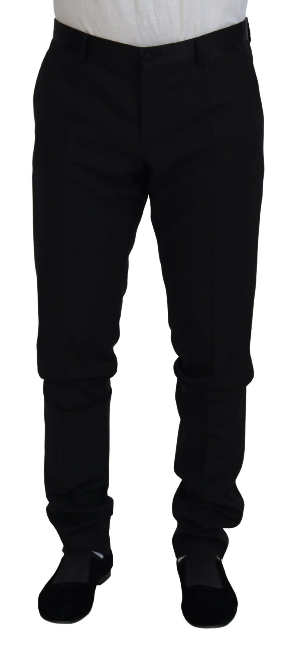 Dolce &amp; Gabbana Elegante schwarze Anzughose aus Schurwollmischung