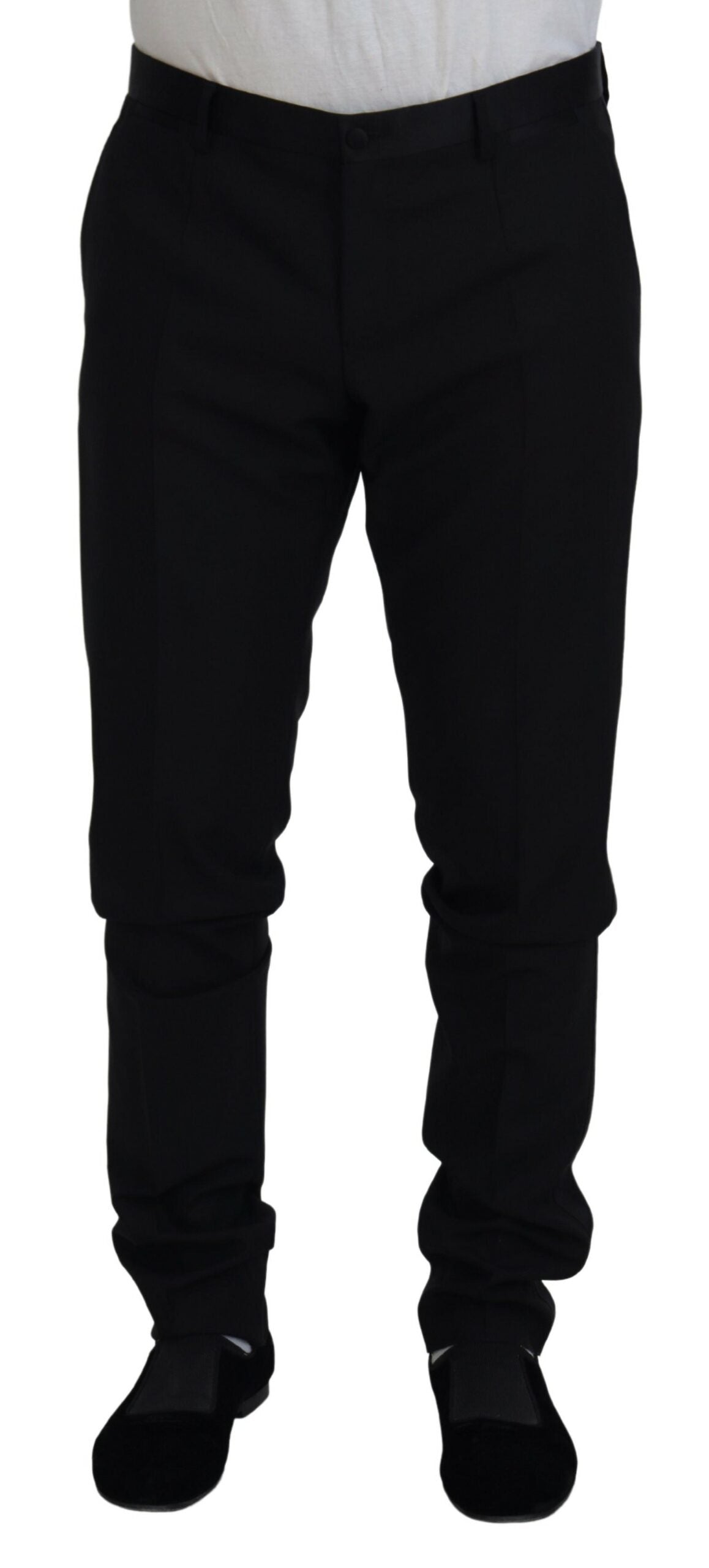 Dolce &amp; Gabbana Elegante schwarze Anzughose aus Schurwollmischung