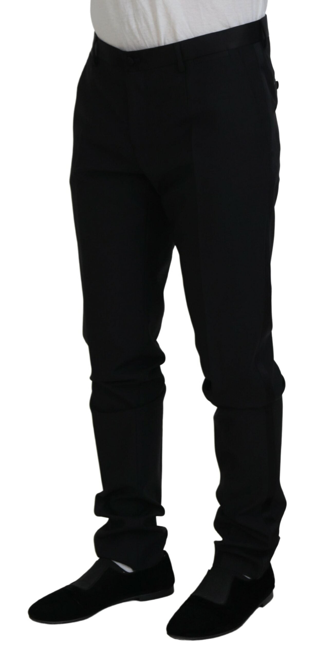 Dolce &amp; Gabbana Elegante schwarze Anzughose aus Schurwollmischung