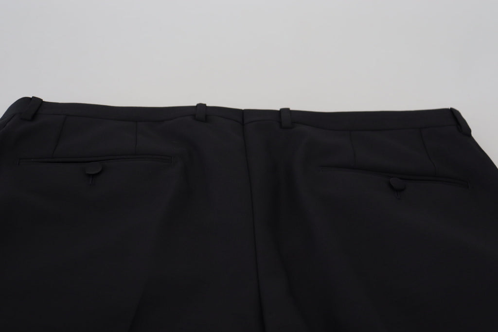 Dolce &amp; Gabbana Elegante schwarze Anzughose aus Schurwollmischung