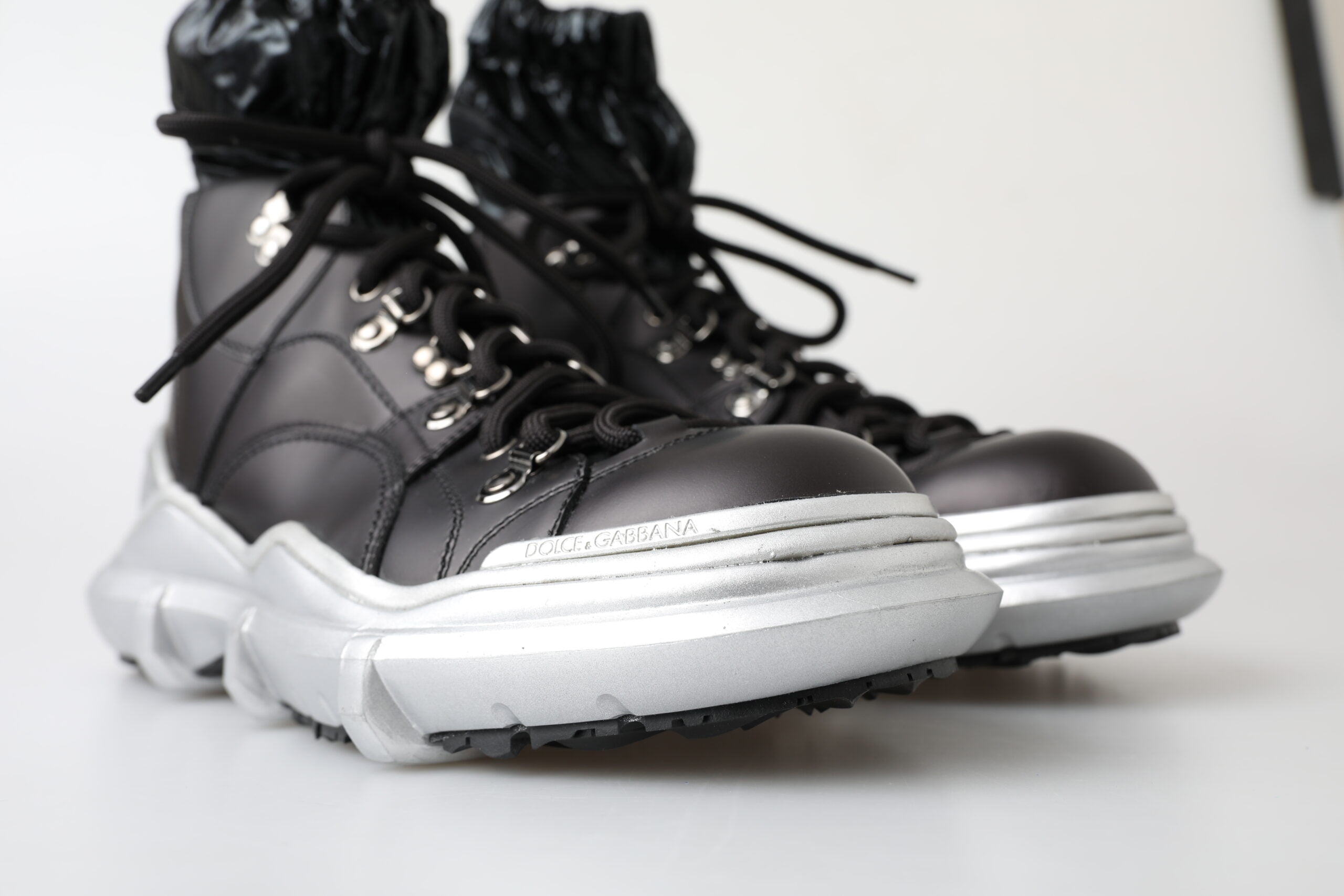Dolce &amp; Gabbana – Schwarze High-Top-Sneaker-Booties