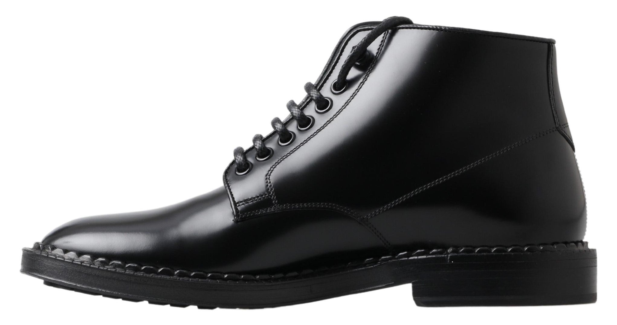 Dolce &amp; Gabbana Elegante schwarze Lederstiefel für Herren