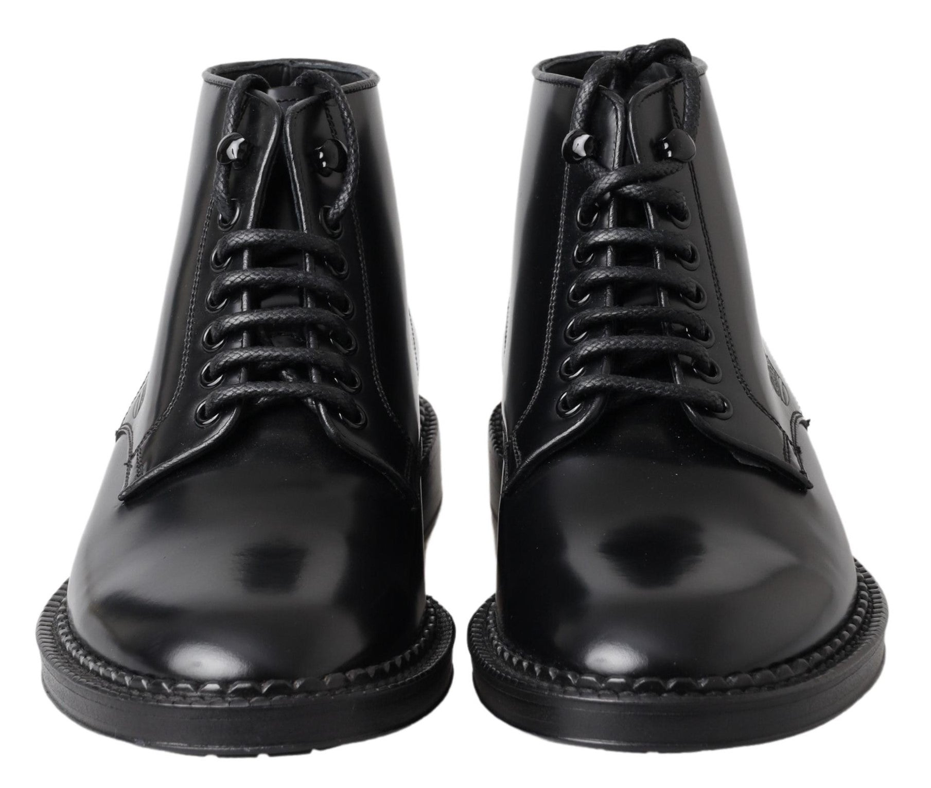 Dolce &amp; Gabbana Elegante schwarze Lederstiefel für Herren