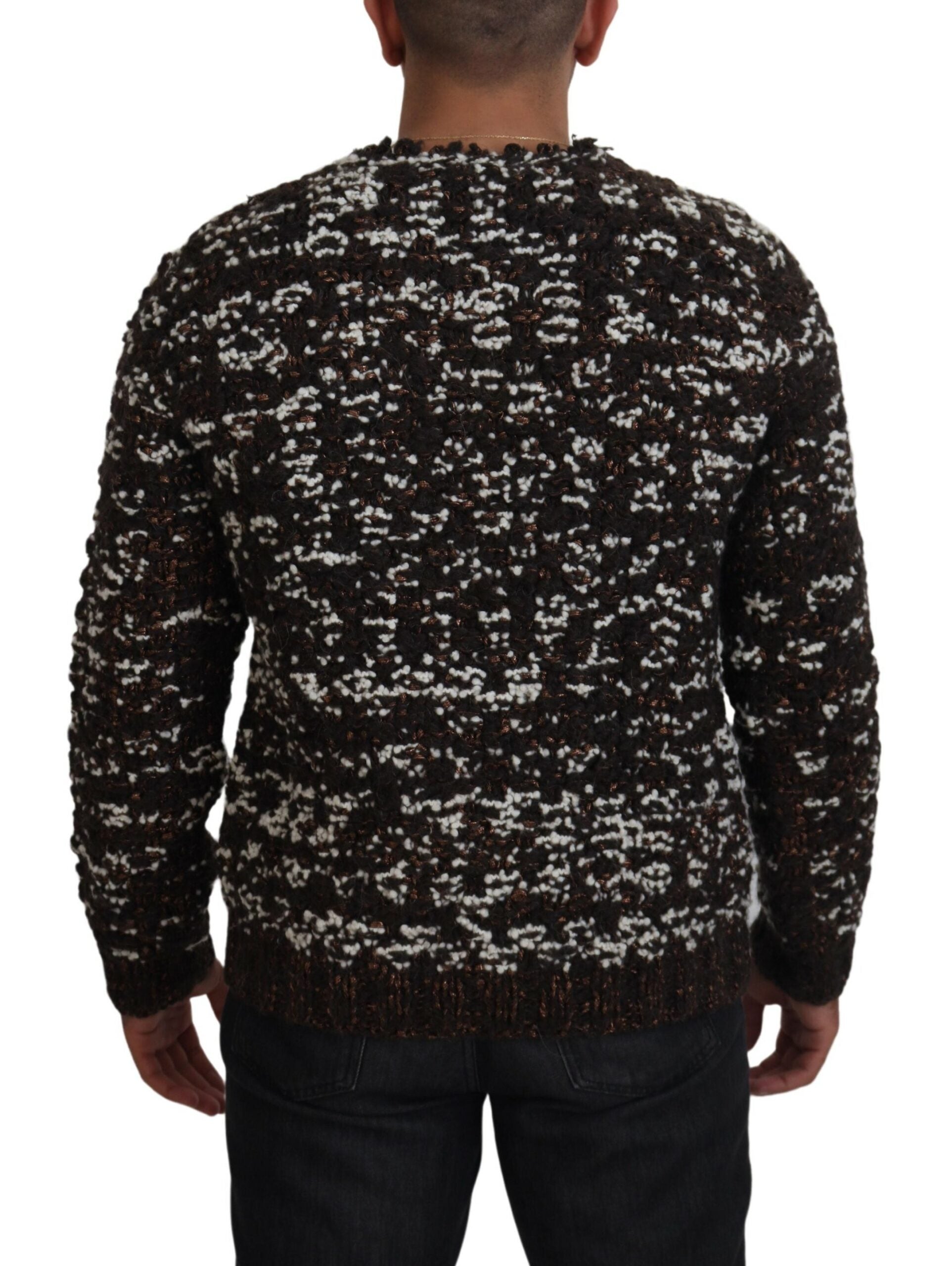 Dolce &amp; Gabbana Eleganter bronzefarbener Strickpullover
