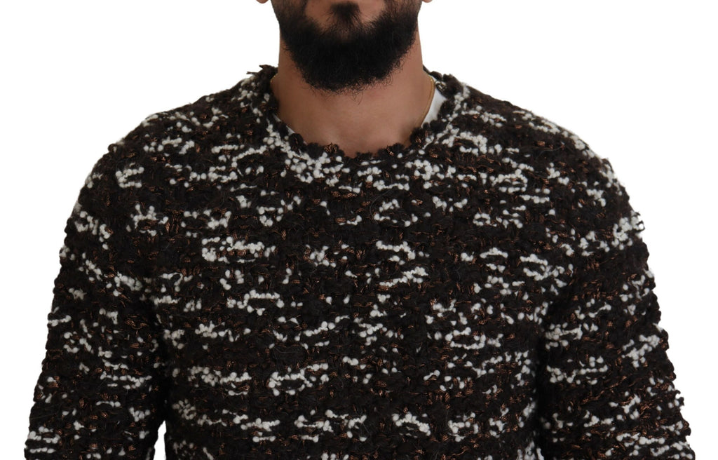 Dolce &amp; Gabbana Eleganter bronzefarbener Strickpullover