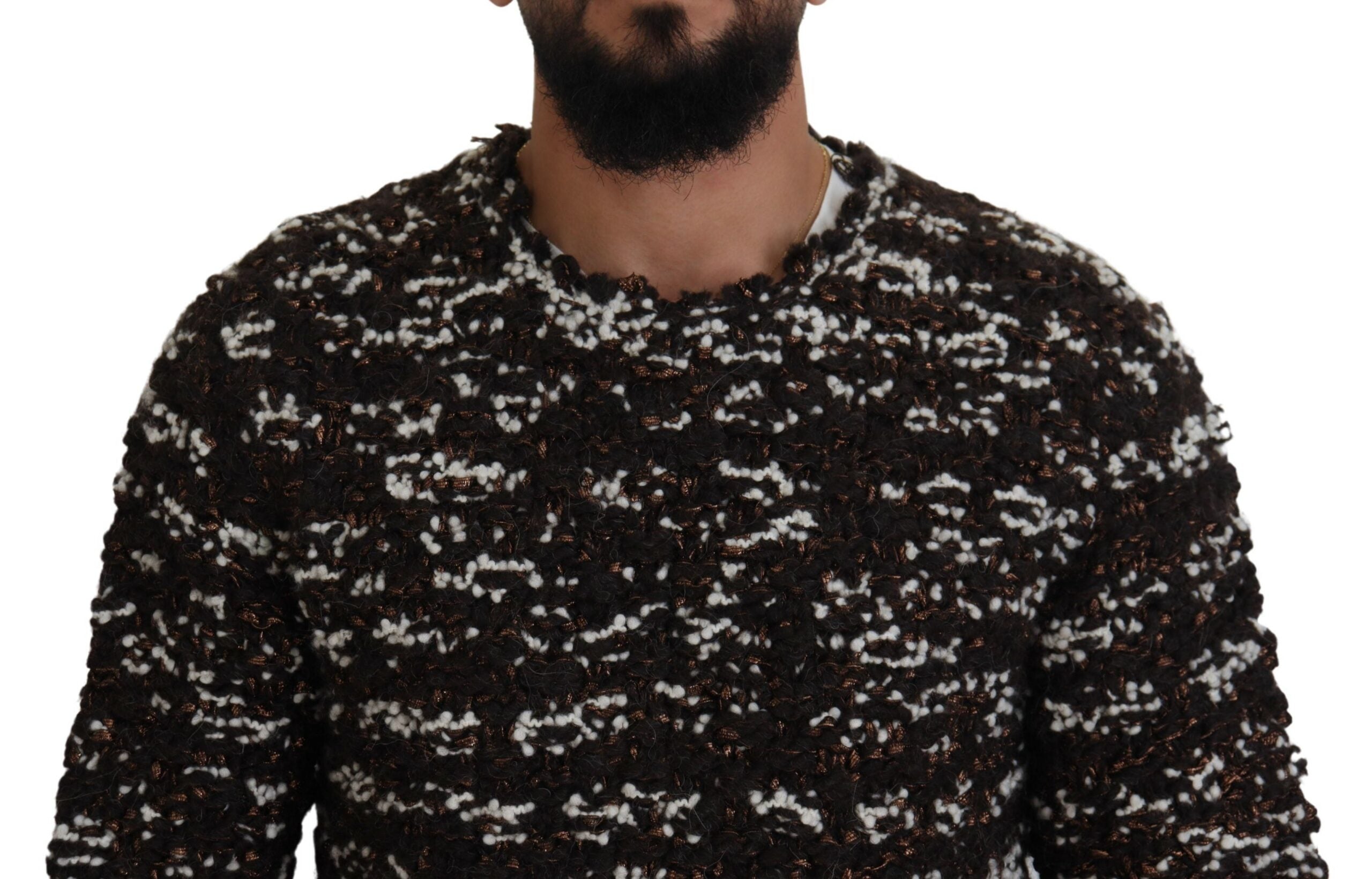 Dolce &amp; Gabbana Eleganter bronzefarbener Strickpullover