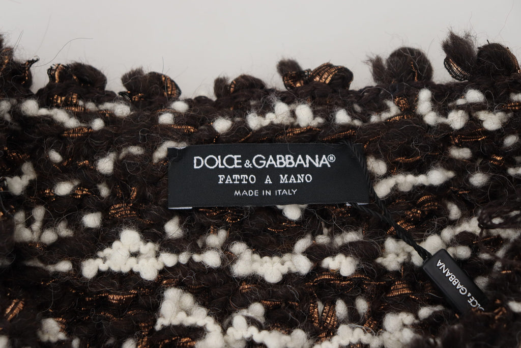 Dolce &amp; Gabbana Eleganter bronzefarbener Strickpullover