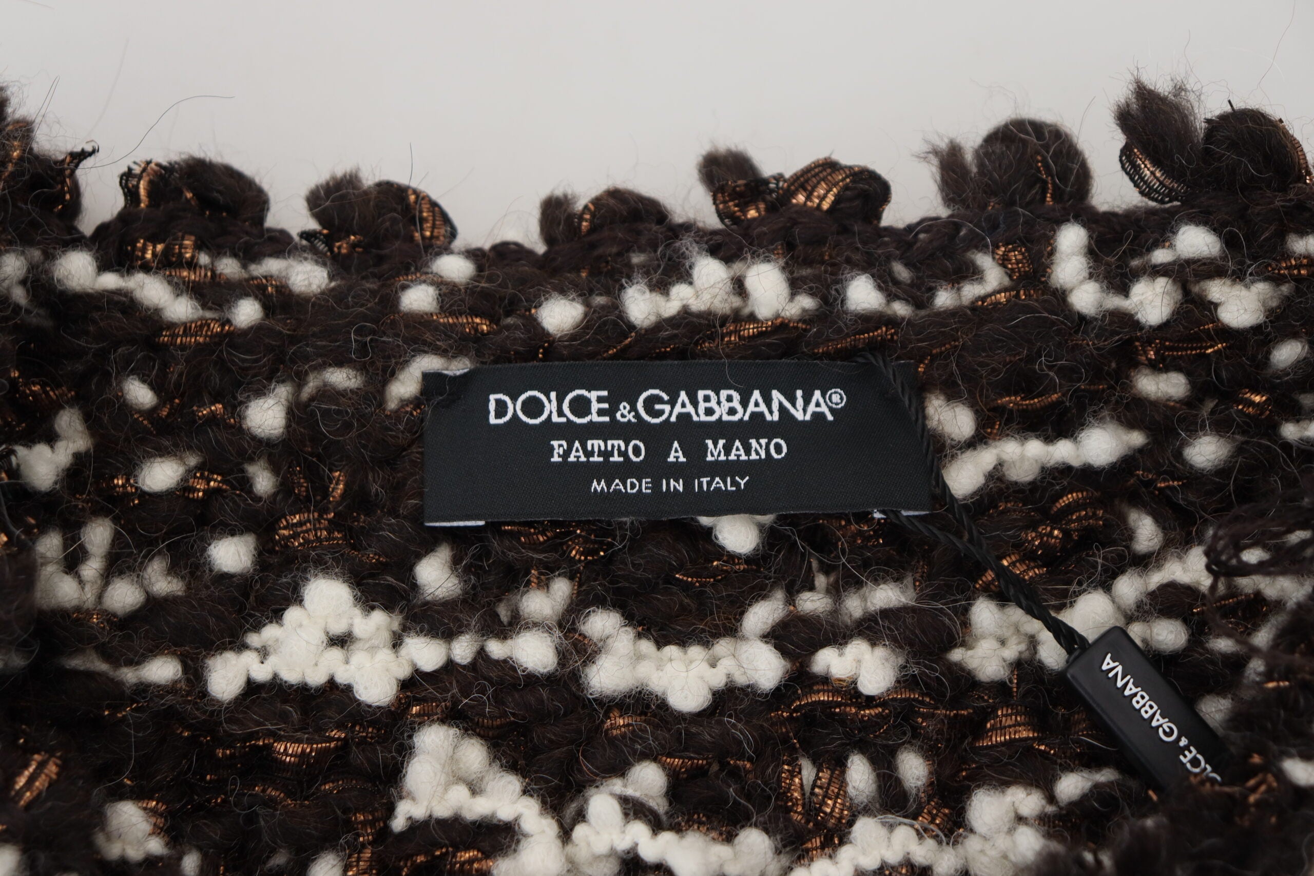 Dolce &amp; Gabbana Eleganter bronzefarbener Strickpullover