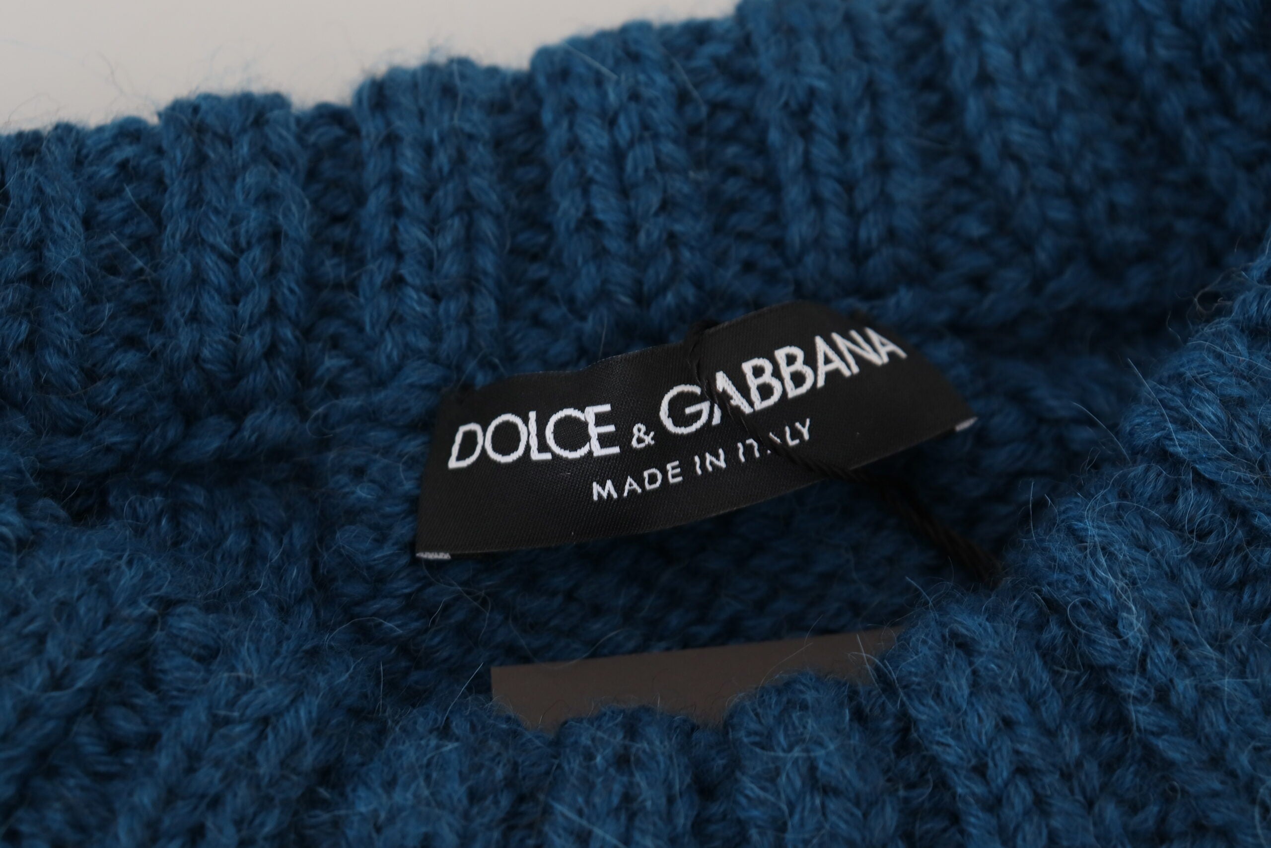 Dolce &amp; Gabbana Eleganter blauer Pullover mit Rundhalsausschnitt