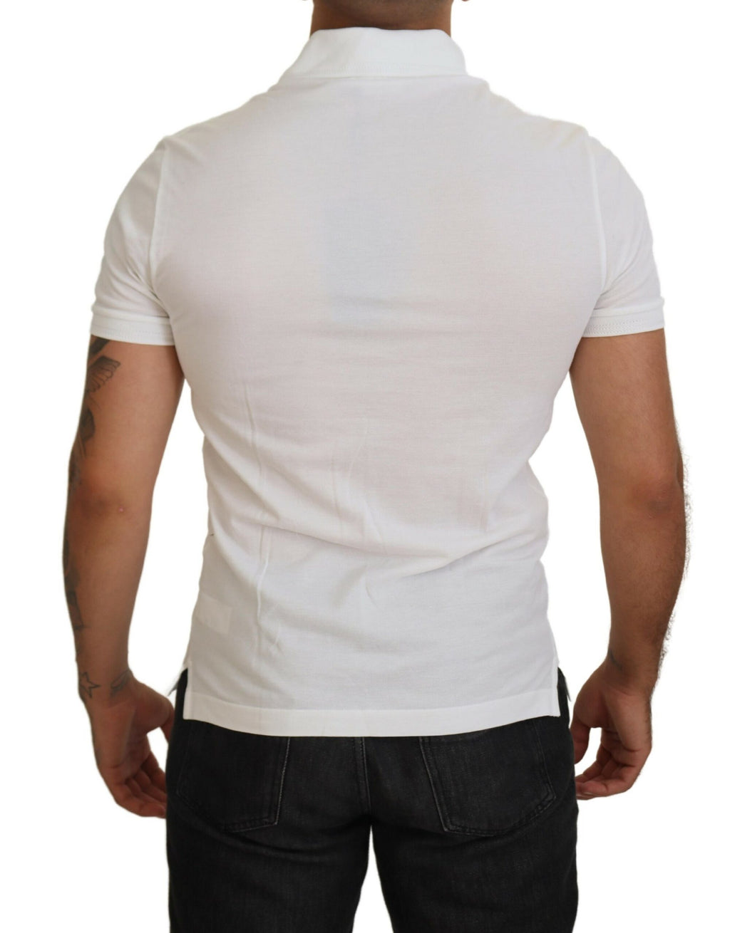 Dolce &amp; Gabbana Elegantes Poloshirt aus weißer Baumwollmischung