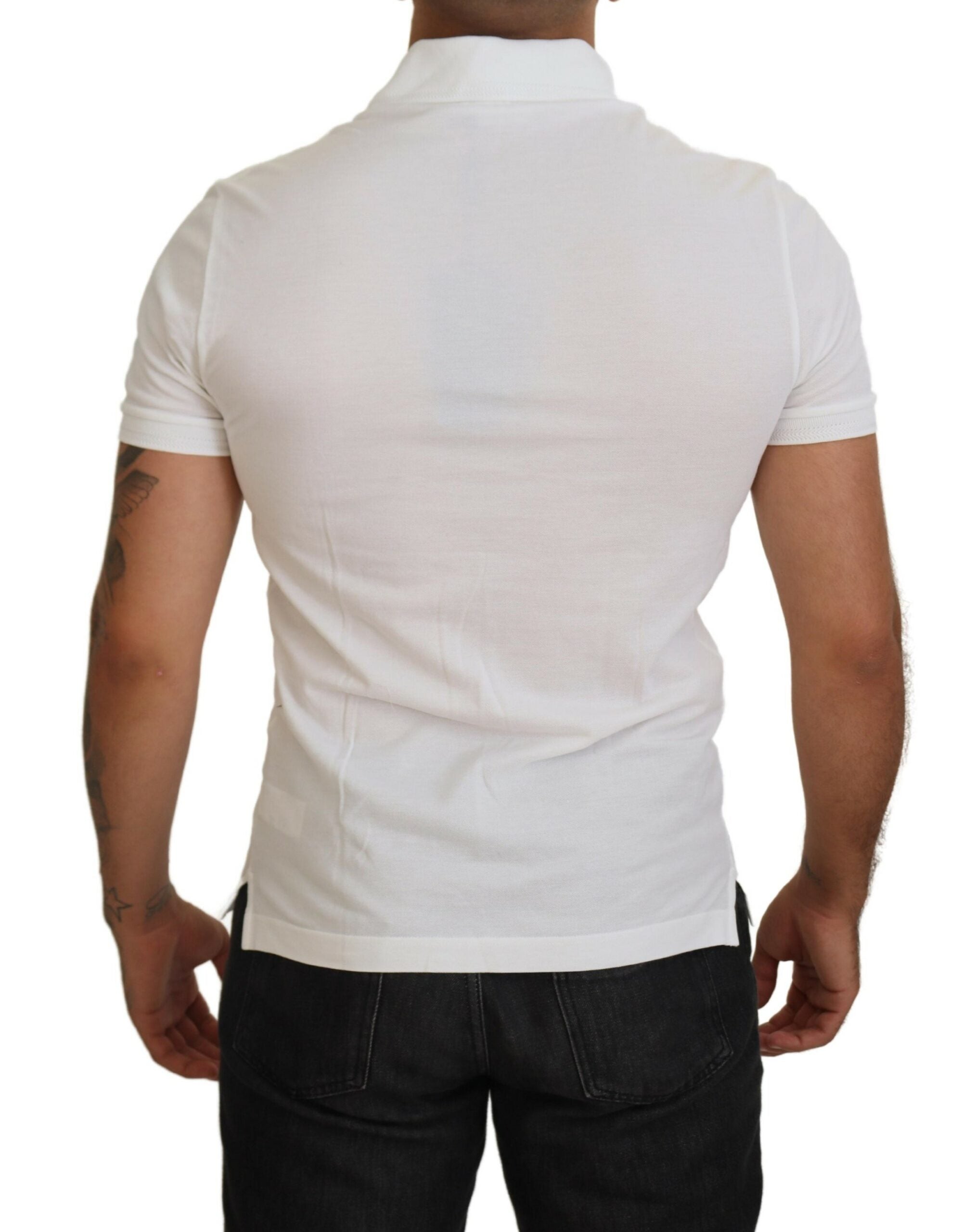 Dolce &amp; Gabbana Elegantes Poloshirt aus weißer Baumwollmischung