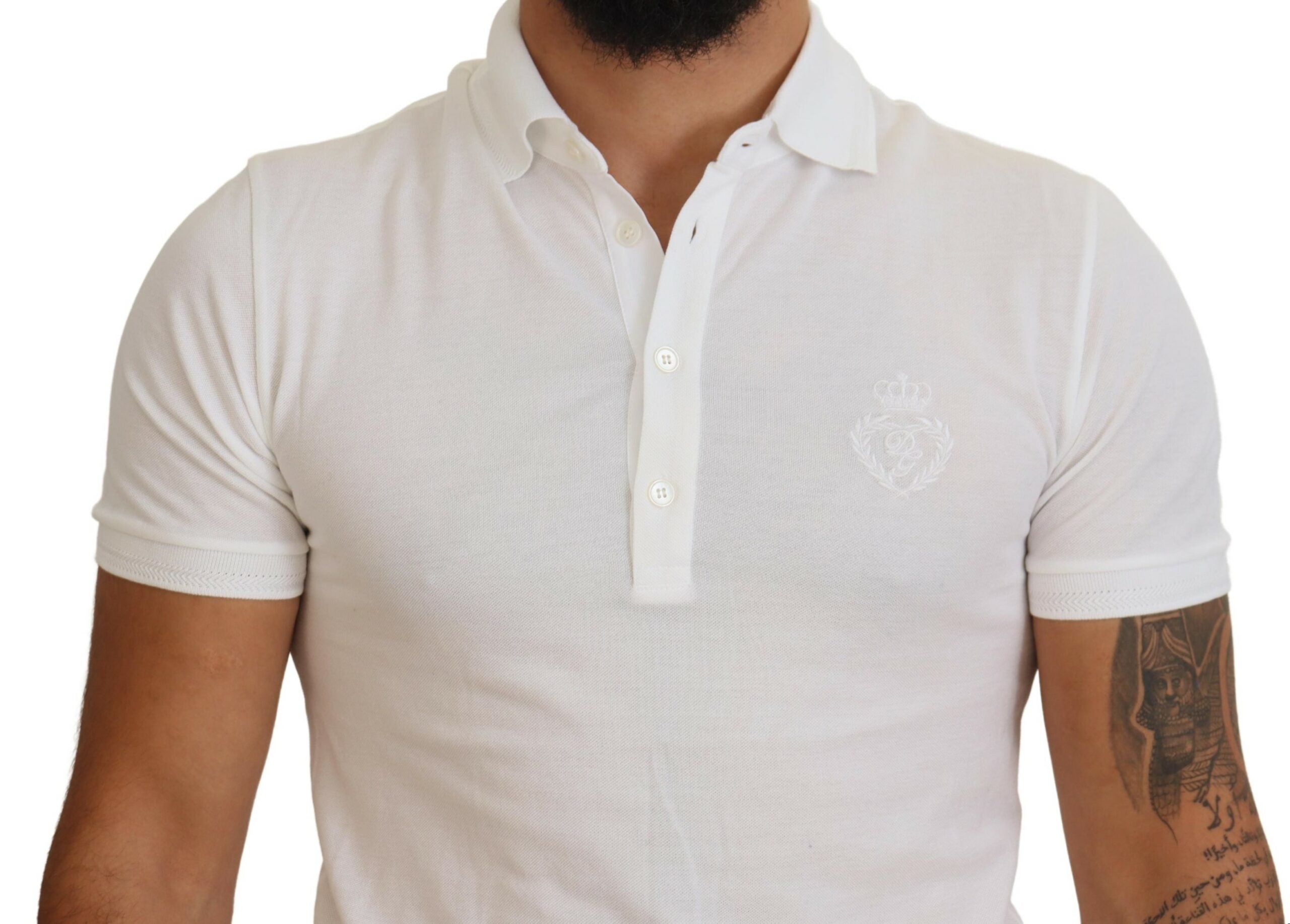 Dolce &amp; Gabbana Elegantes Poloshirt aus weißer Baumwollmischung