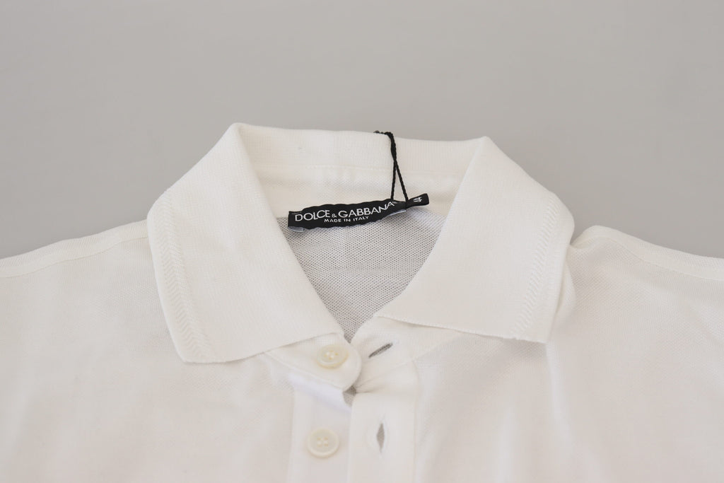 Dolce &amp; Gabbana Elegantes Poloshirt aus weißer Baumwollmischung