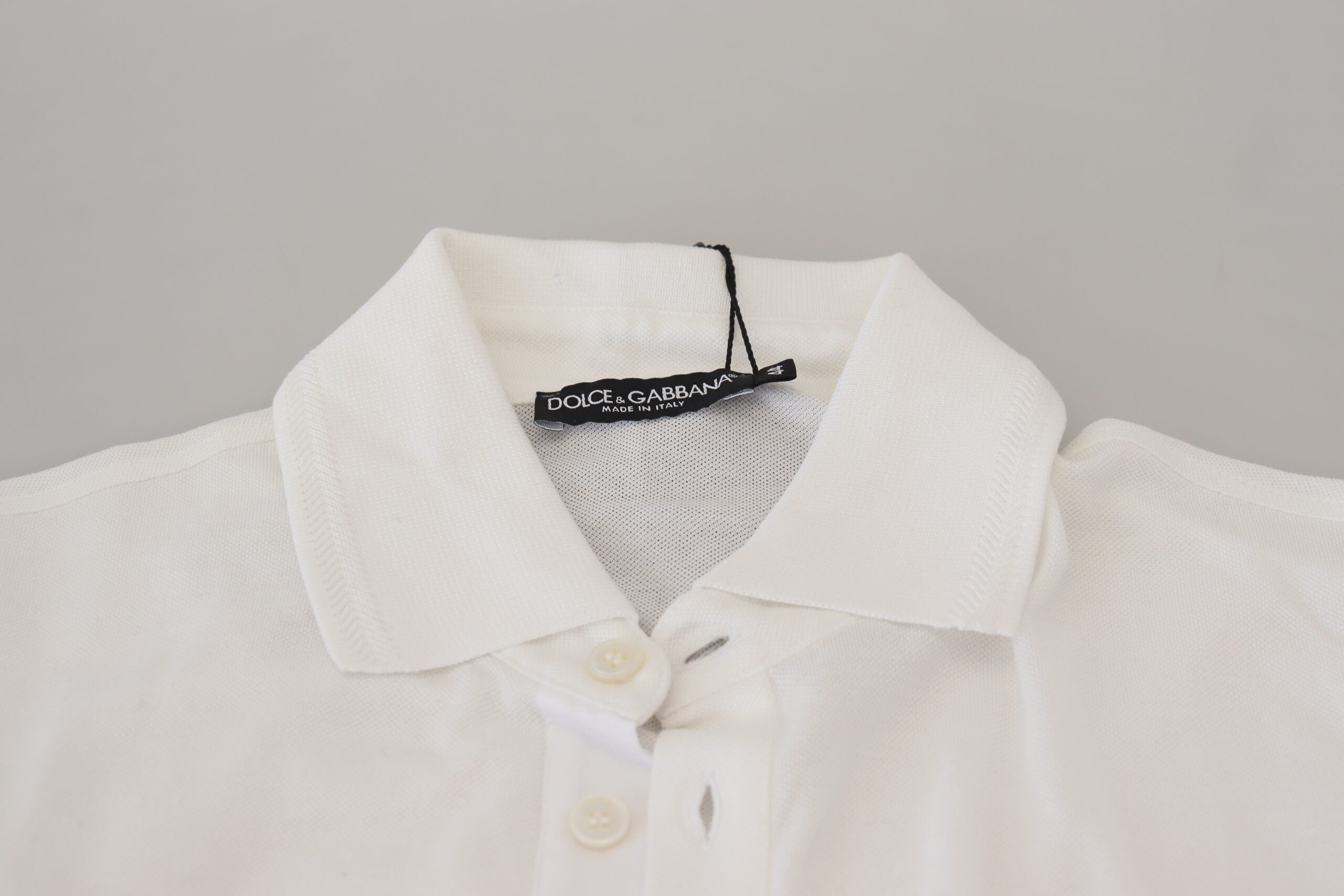 Dolce &amp; Gabbana Elegantes Poloshirt aus weißer Baumwollmischung