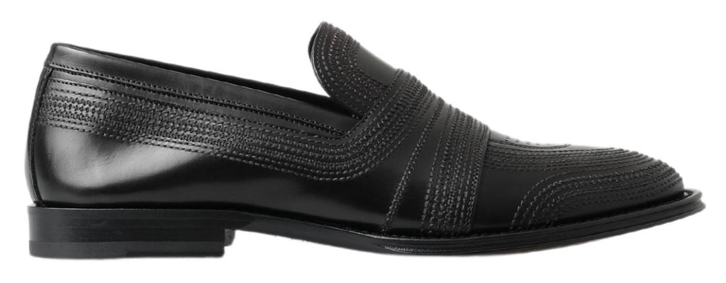 Mocassins élégants en cuir noir Dolce &amp; Gabbana